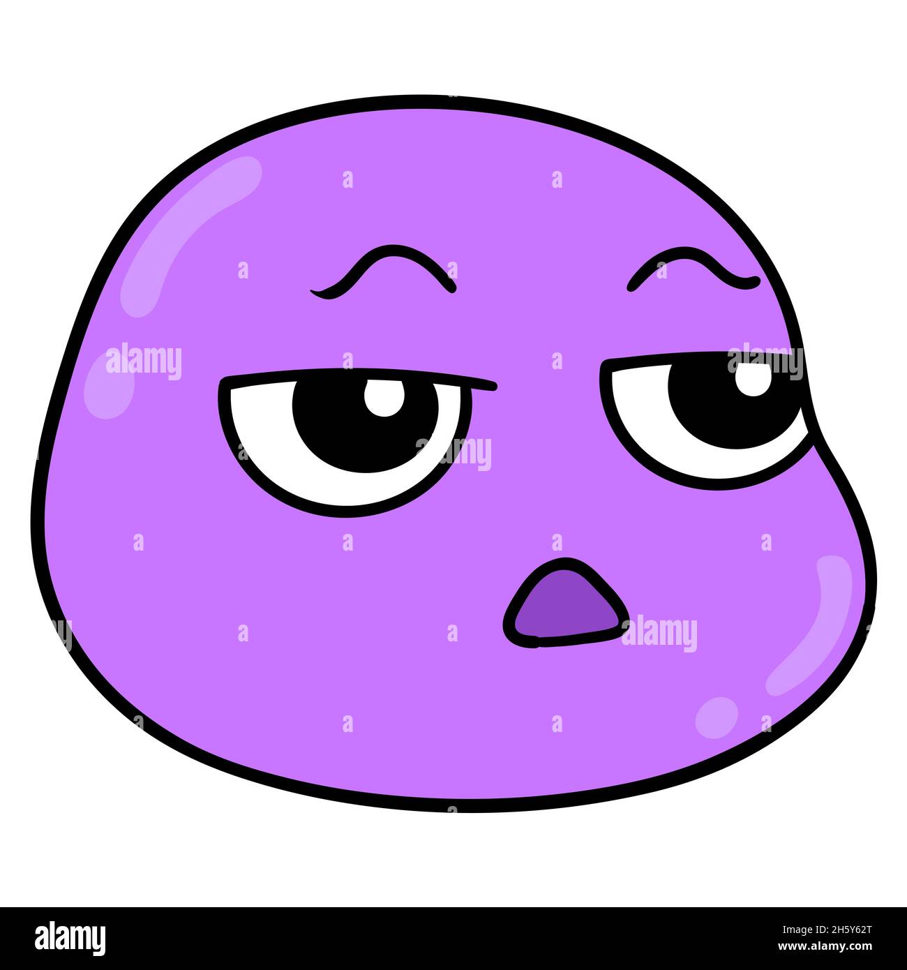 Lila Kopf mit einem unschuldigen Ausdruck Stock Vektor