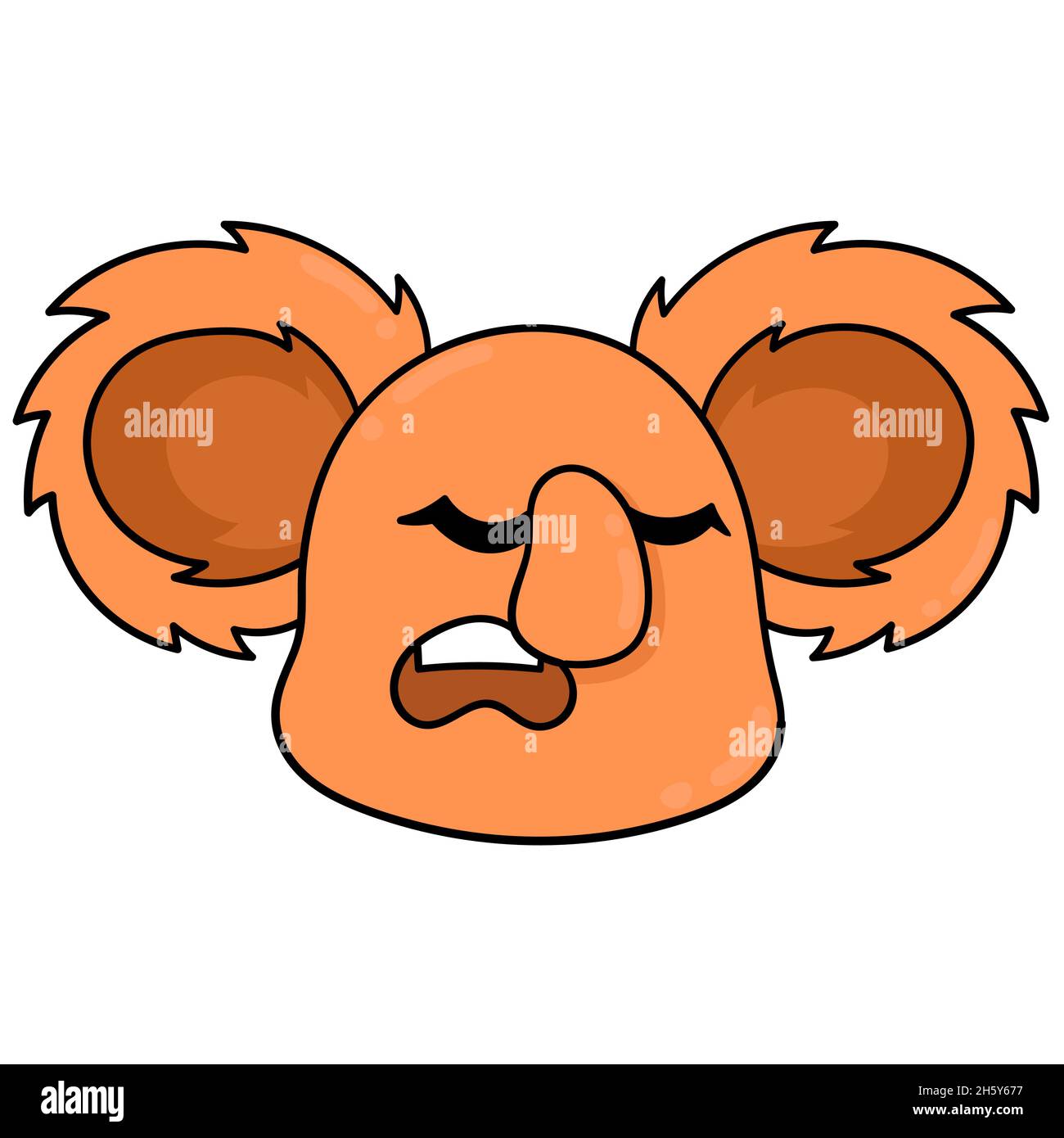 Der orangefarbene Koala-Kopf schläft im Winterschlaf Stock Vektor