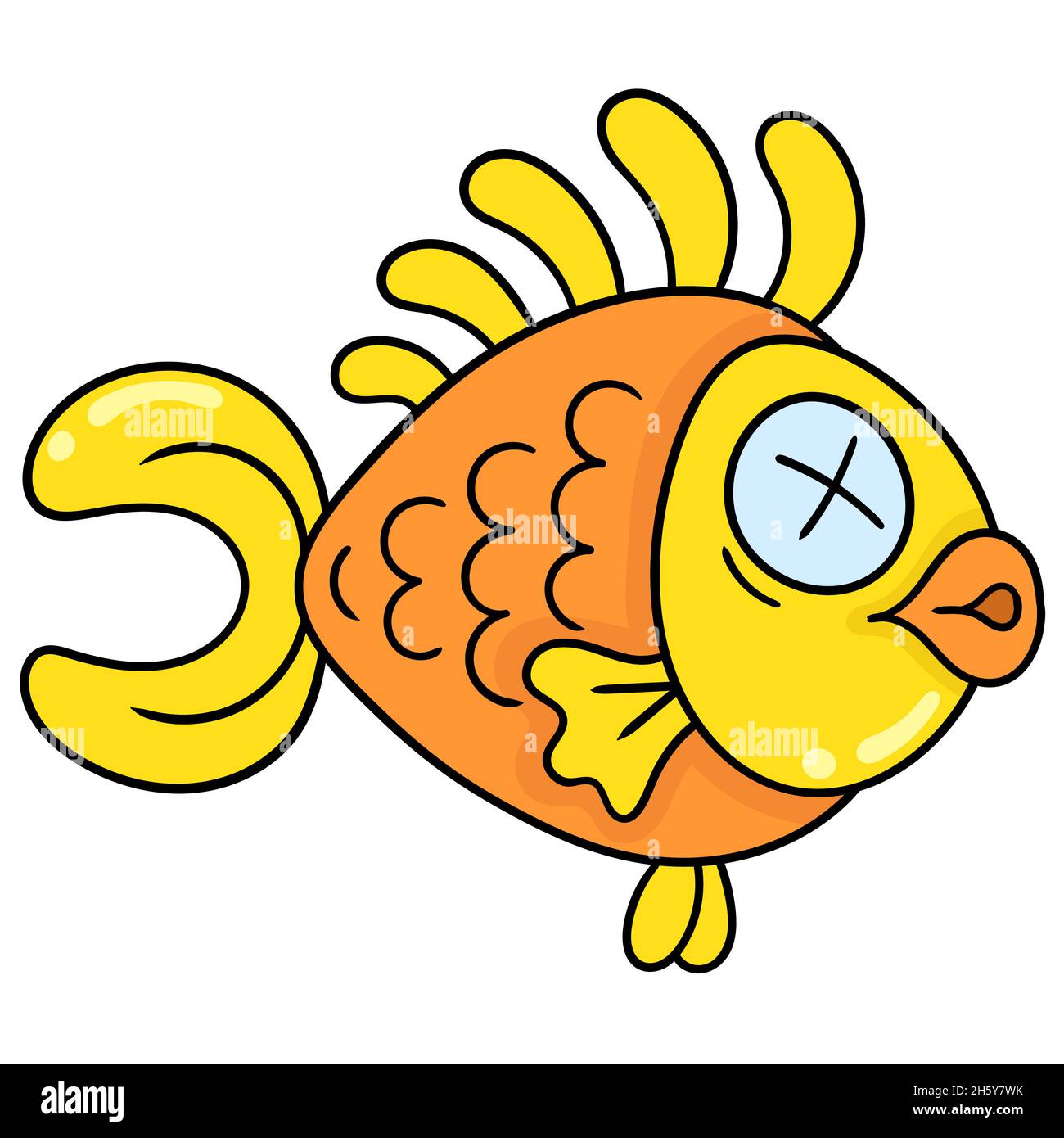 Goldfisch mit schwachen Gesicht Stock Vektor
