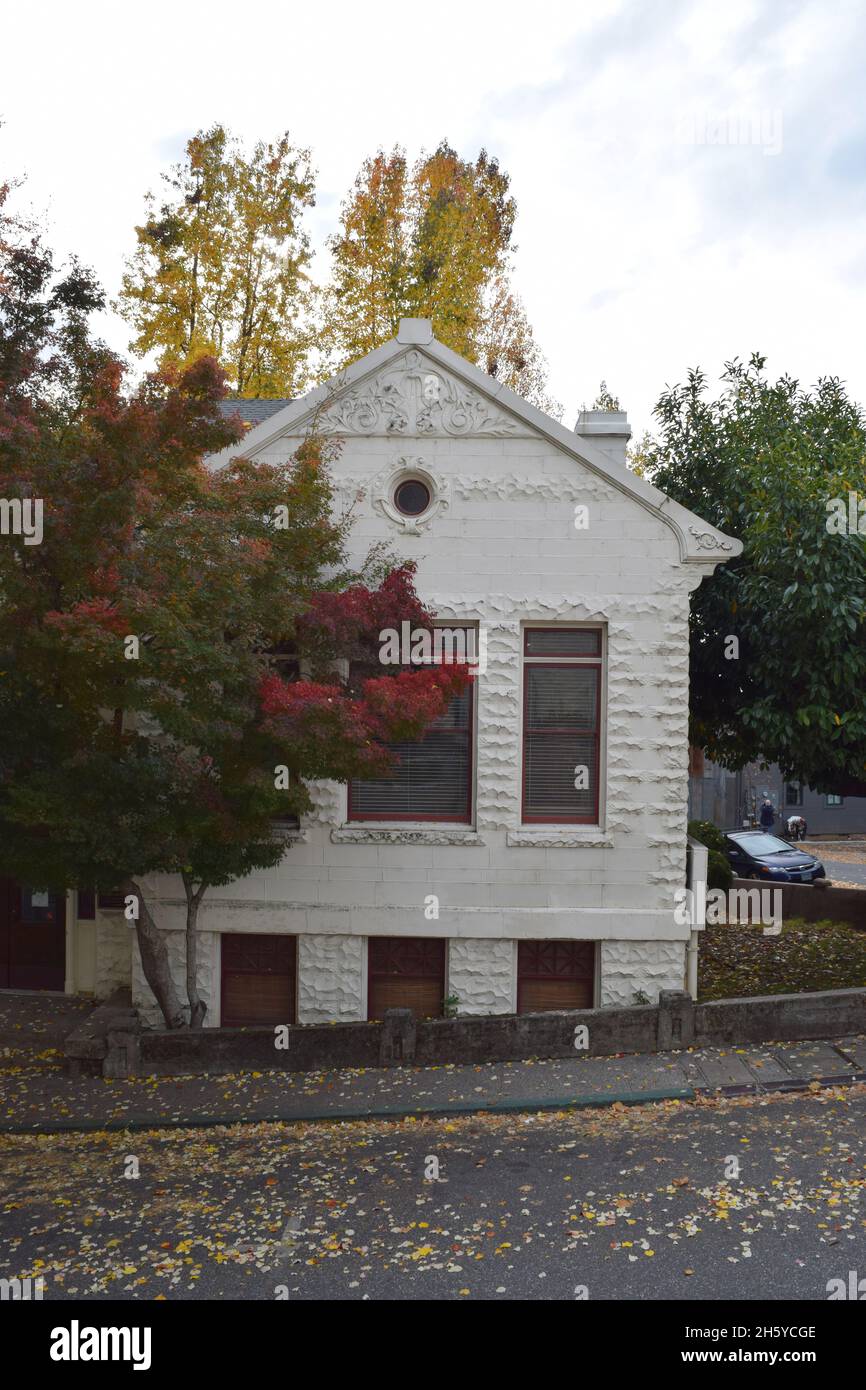 Fassade eines Gebäudes in Nevada City, Kalifornien. Stockfoto