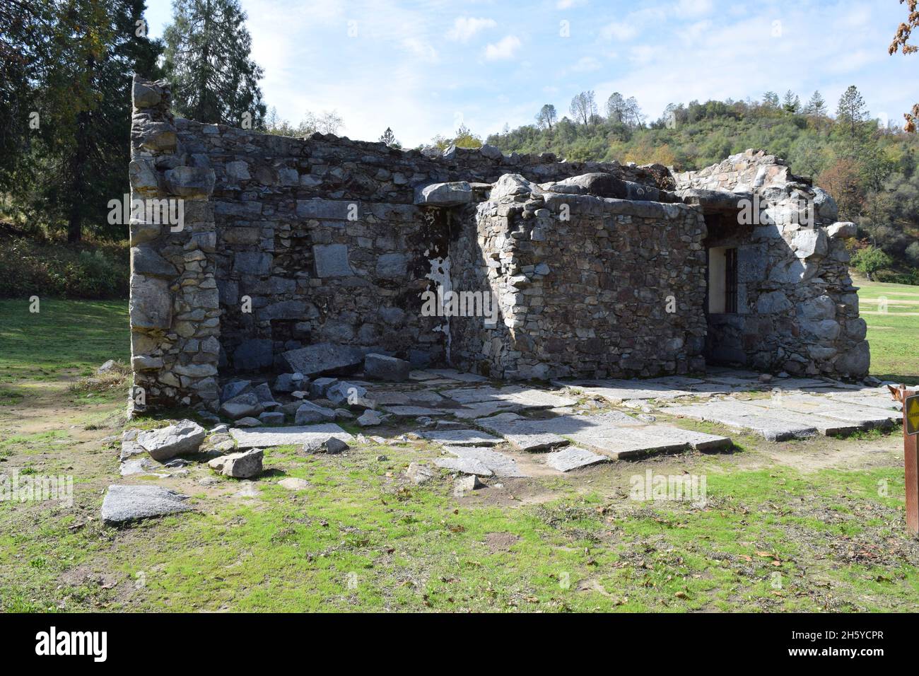Ruinen des alten Gefängnisses in Coloma, Kalifornien. Stockfoto