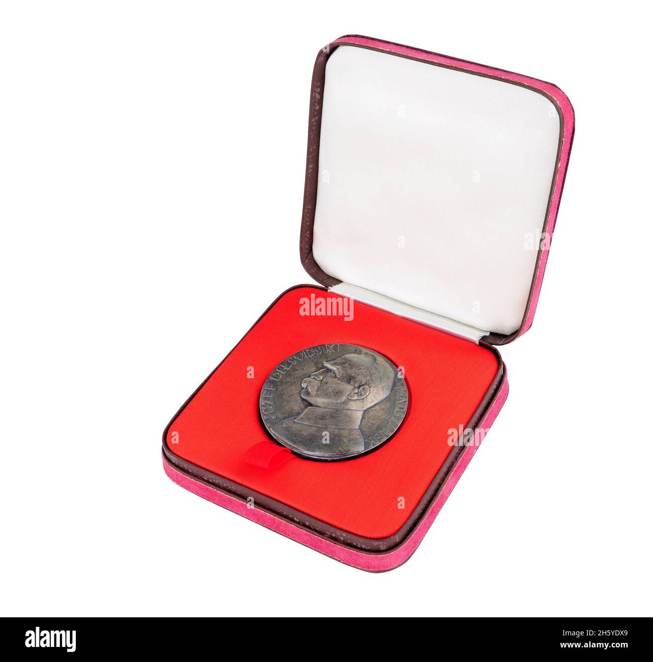 Gedenkmedaille mit dem polnischen Staatschef und ersten Marschall von Polen Jozef Pilsudski Stockfoto