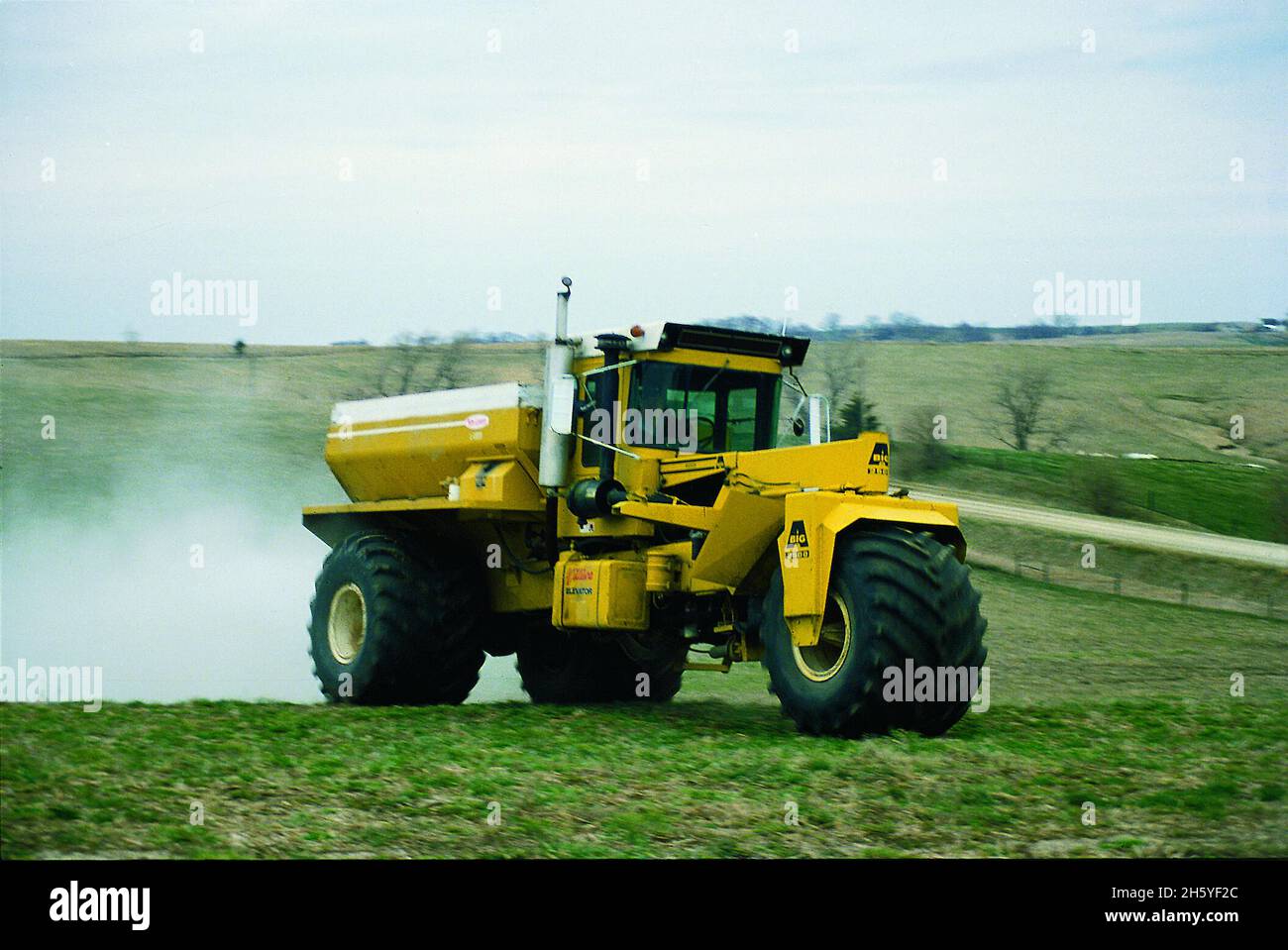 Liming eine Weide im südlichen Iowa Ca. 2011 oder früher Stockfoto