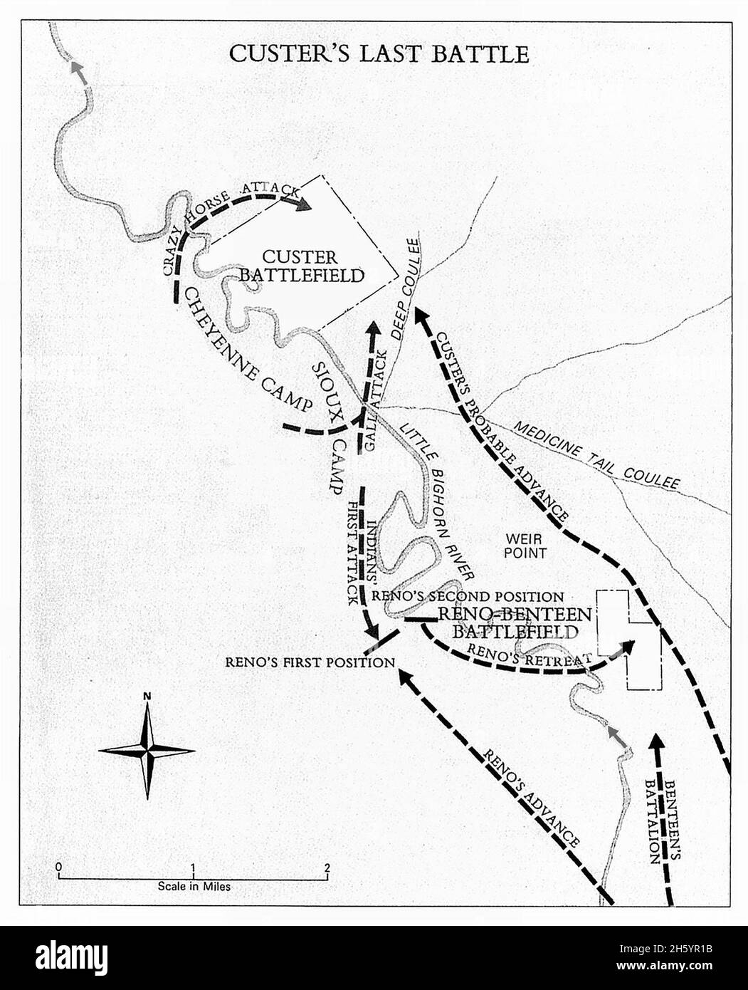 Plan der Schlacht am Kleinen Dickhorn ca. 26. Februar 2012 Stockfoto