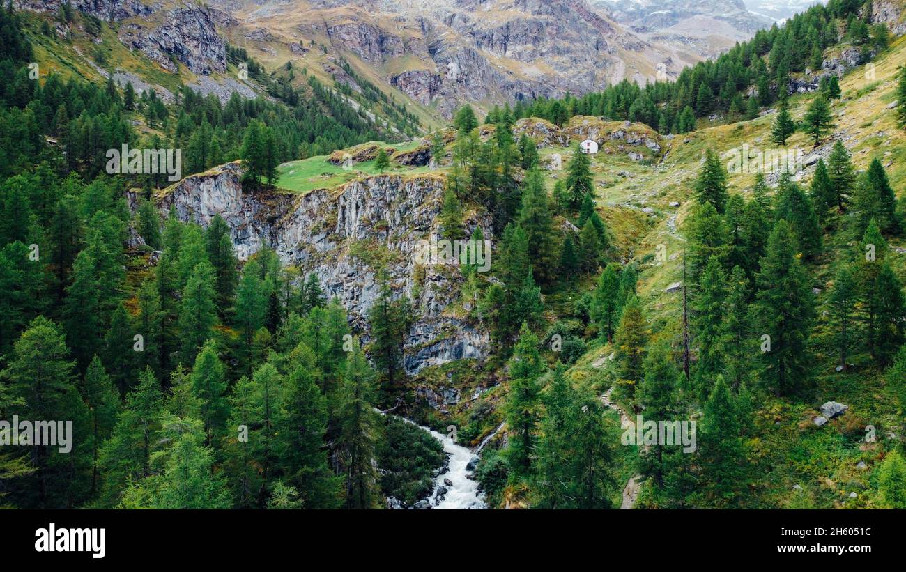 Wunderschöne Berglandschaft in Gressoney Saint Jean, Italien Stockfoto