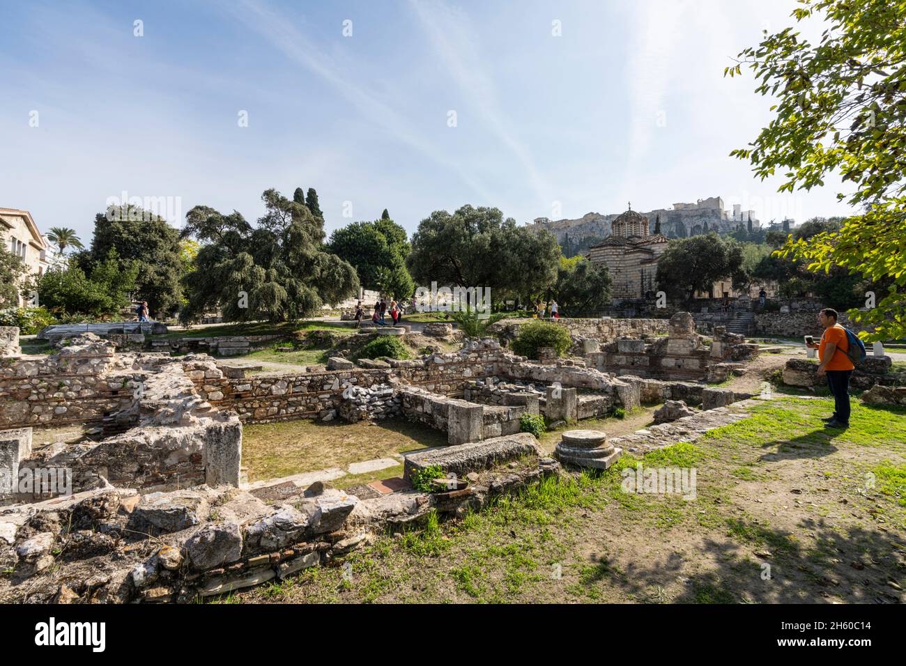 Athen, Griechenland. November 2021. Blick auf den Tempel des Hephaestus in der archäologischen Stätte der antiken Agora, im Stadtzentrum Stockfoto