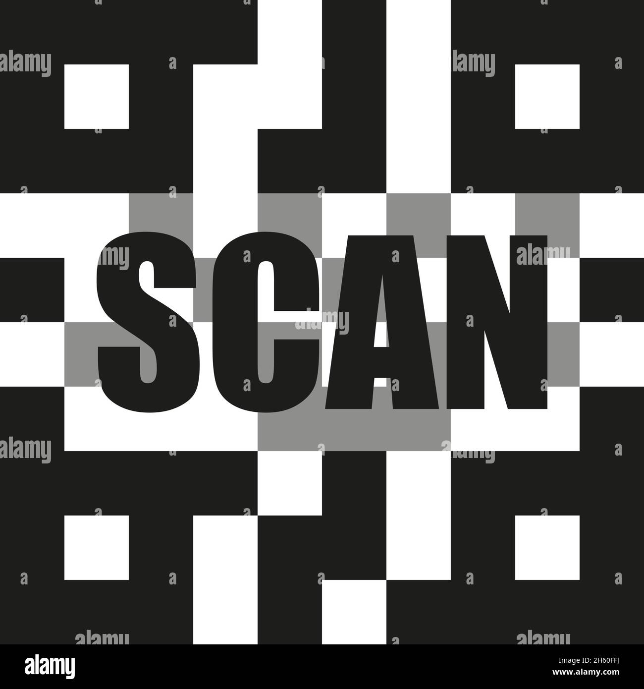Vektorsymbol QRCode-Scan, QR-Code-Scan. Isolierte Symboldarstellung des Laserscanners. Stock Vektor