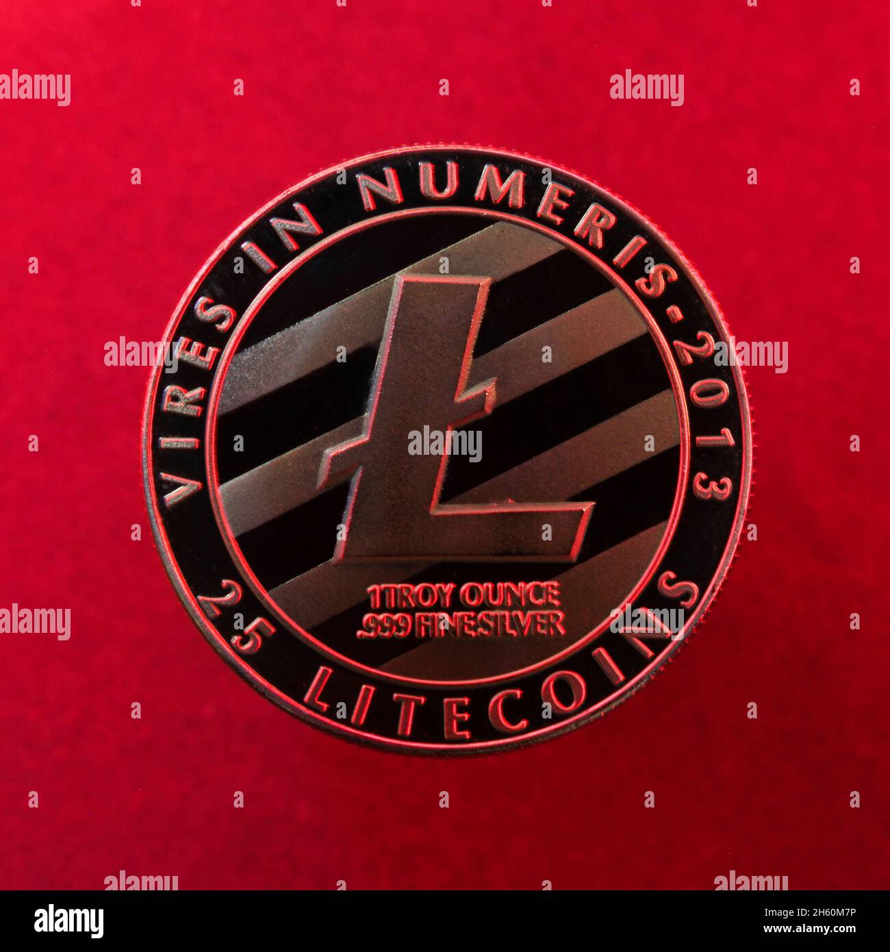 Litecoin LTC Münze digitale Krypto Währung Stockfoto