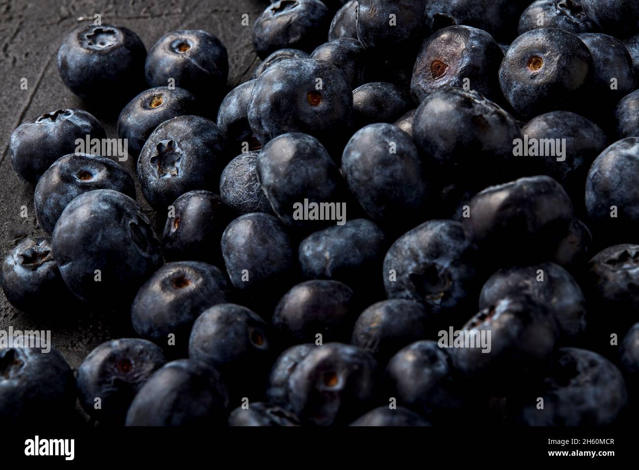 Anzeige von Blaubeeren. Stockfoto