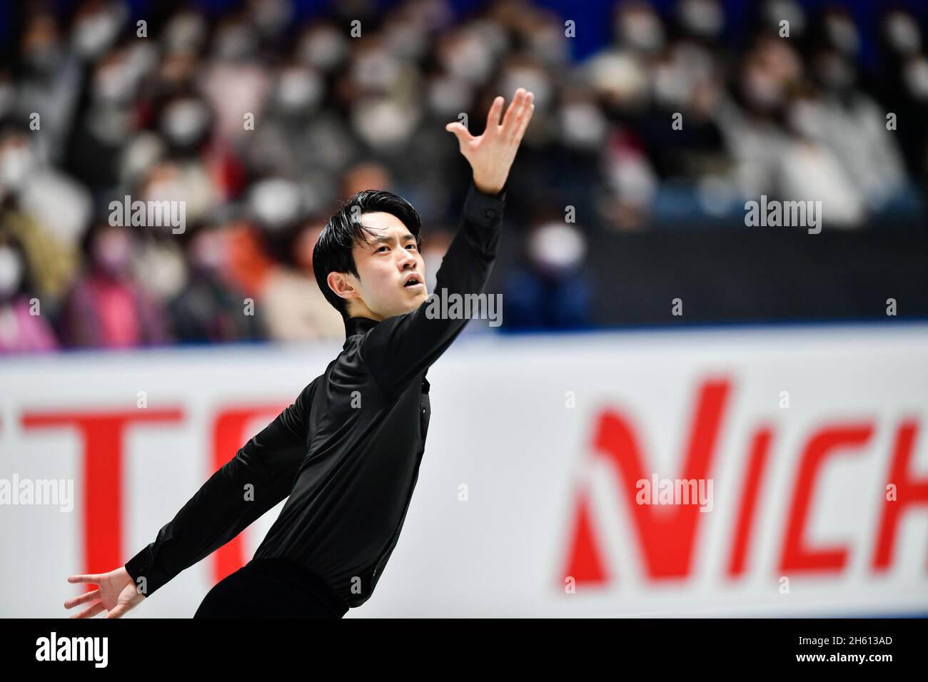 Tokio, Japan. November 2021. Yamamoto Sota aus Japan tritt am 12. November 2021 beim Men's Short Program beim Grand Prix der International Skating Union (ISU) in Tokio, Japan, an. Quelle: Zhang Xiaoyu/Xinhua/Alamy Live News Stockfoto