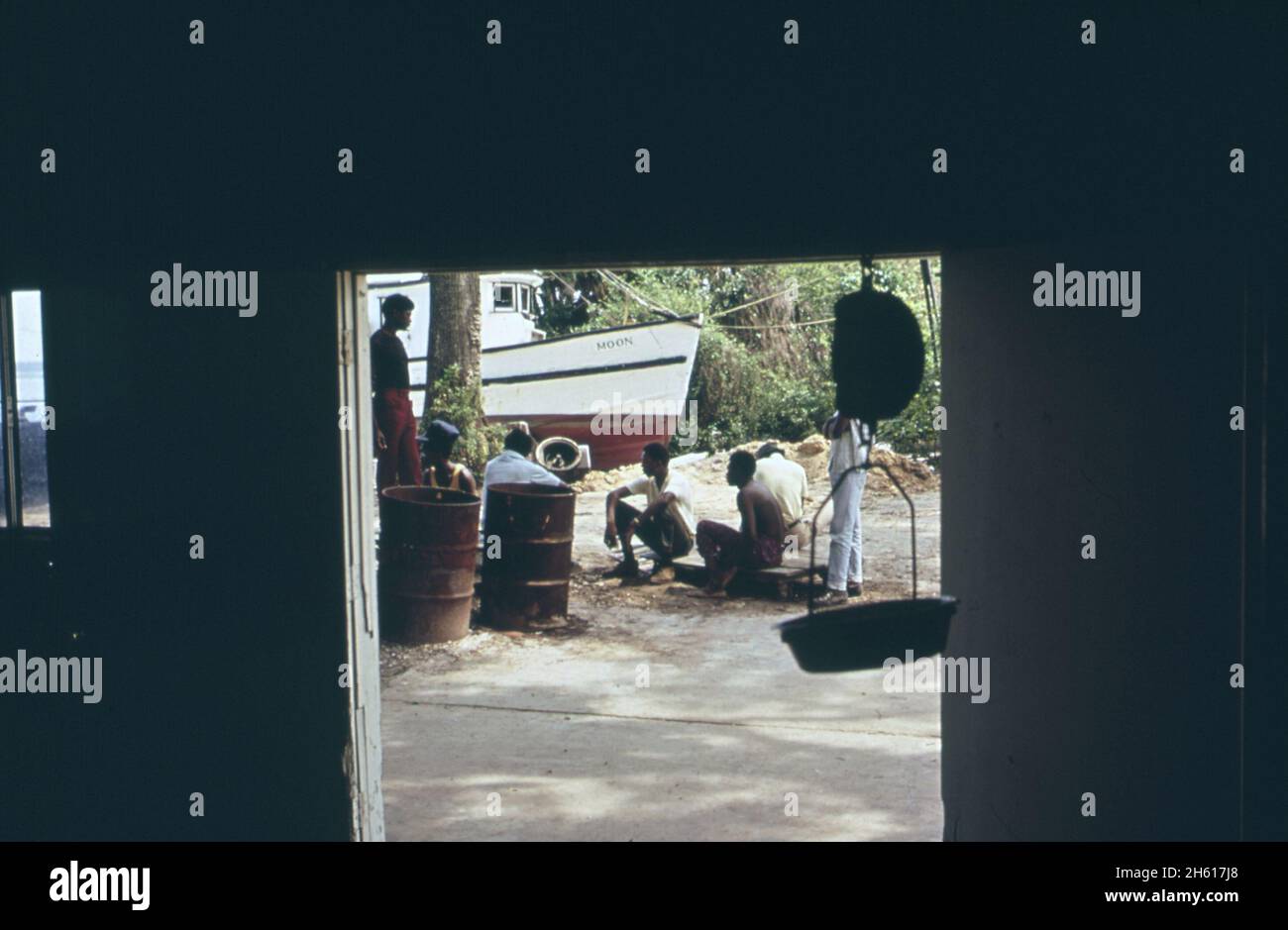 In der schwarzen Garnelenkooperative auf Hilton Head Island Ca. Mai 1973 Stockfoto