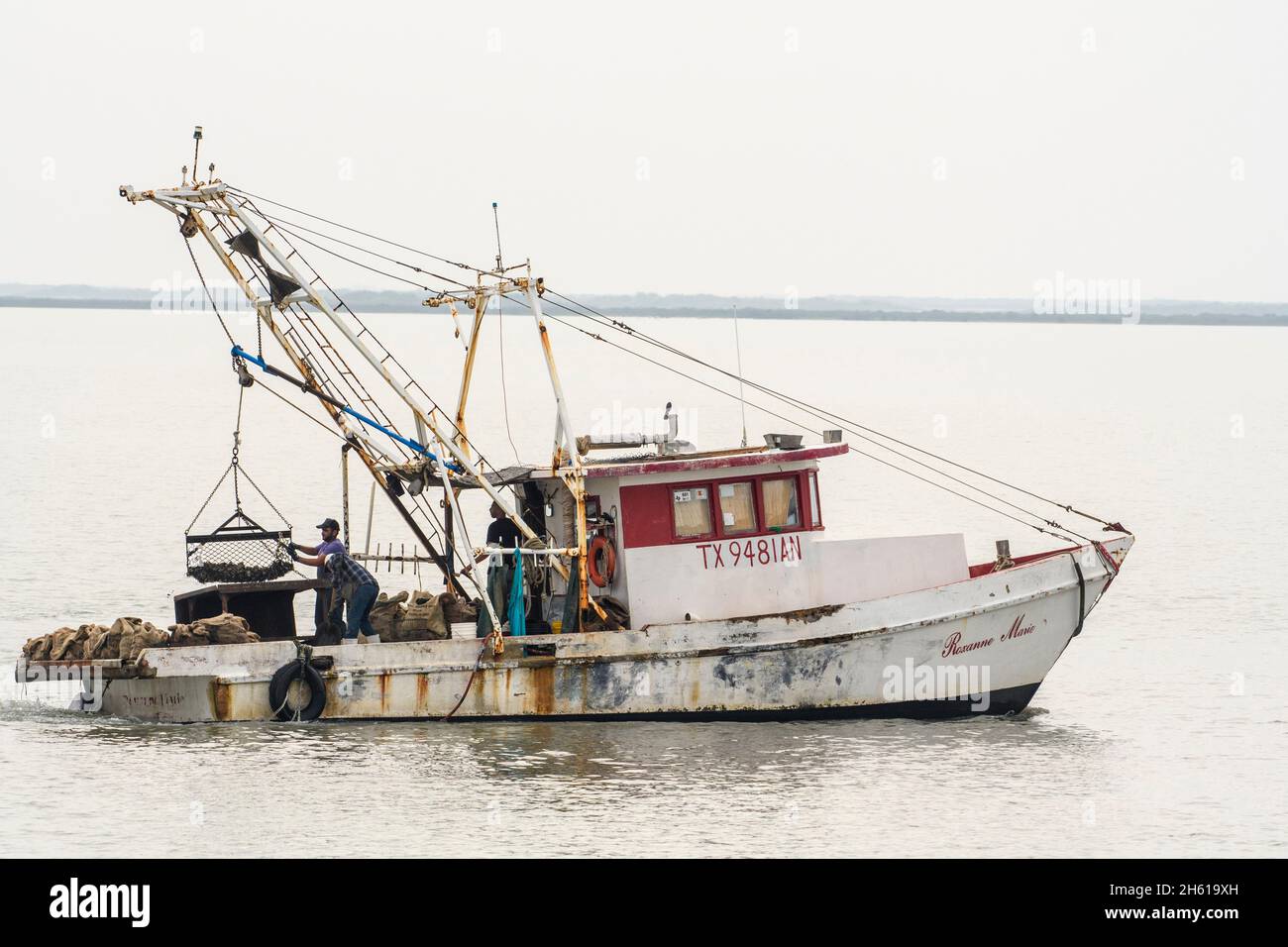 Oyster Angelboot, Rockport, Texas, USA Stockfoto