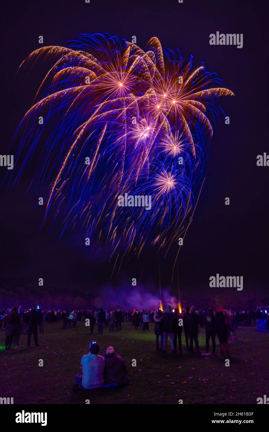 Towneley Hall Bonfire & Fireworks 2021. Fotos von Mark Stinchon Photography. Stockfoto