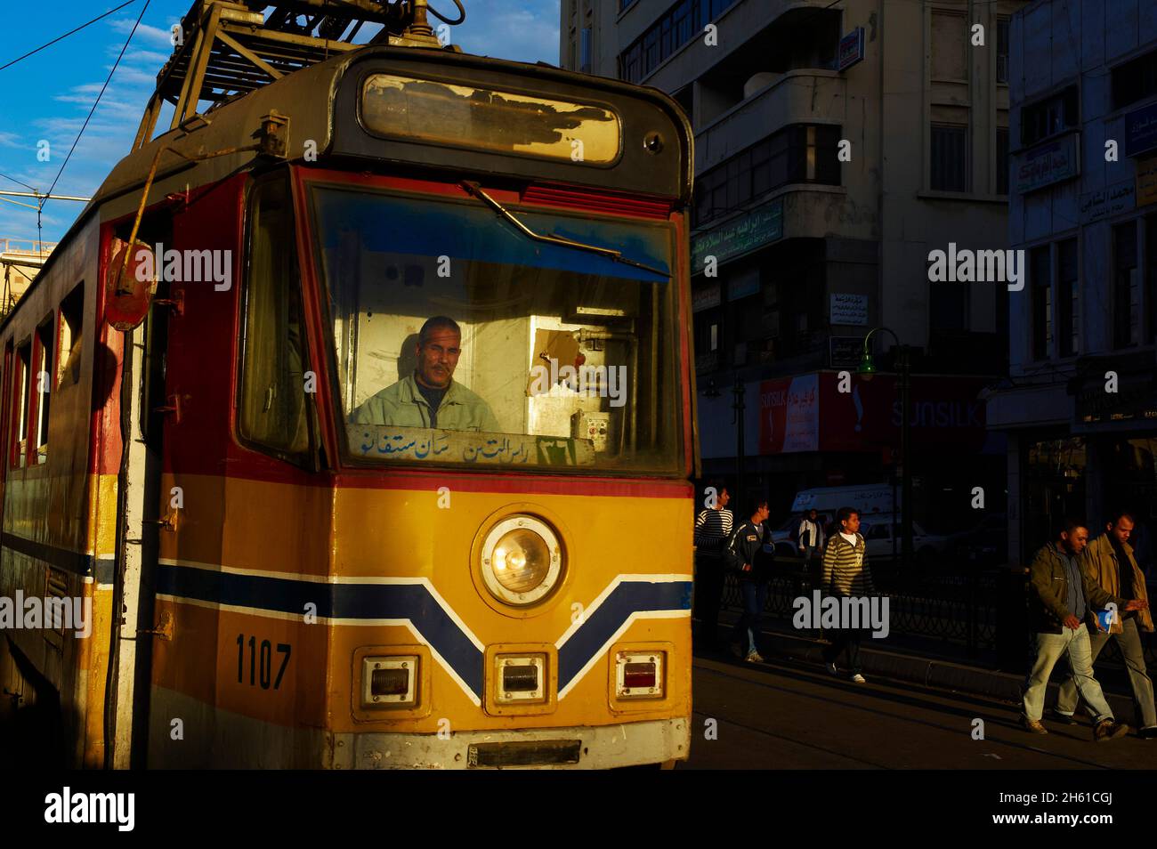 Egypte, la Côte méditerranéenne, Alexandrie, le Tramway. // Ägypten, Alexandria, die Straßenbahn. Stockfoto