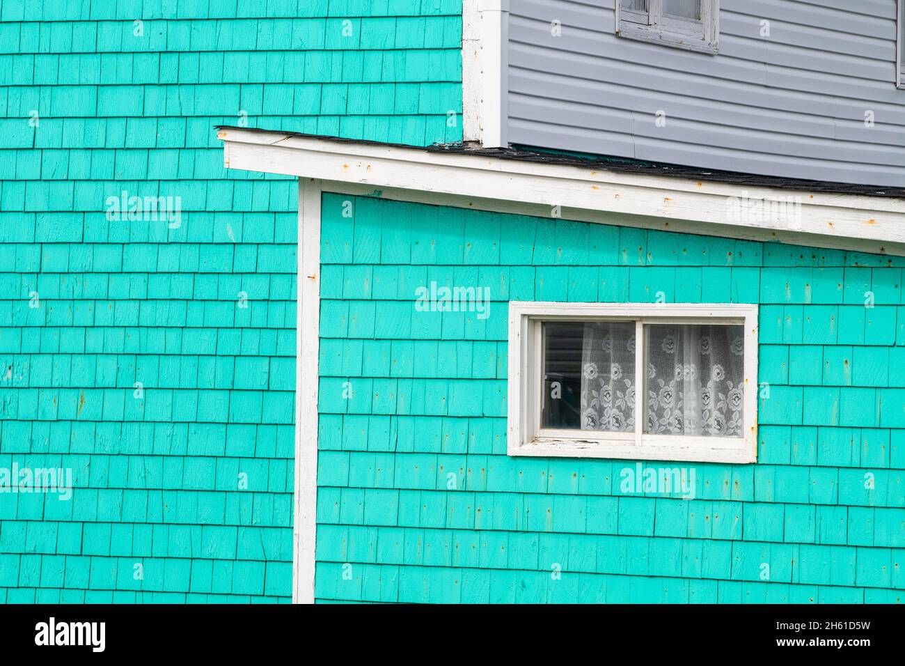 Bemaltes Haus, Isle aux Mortes, Neufundland und Labrador NL, Kanada Stockfoto