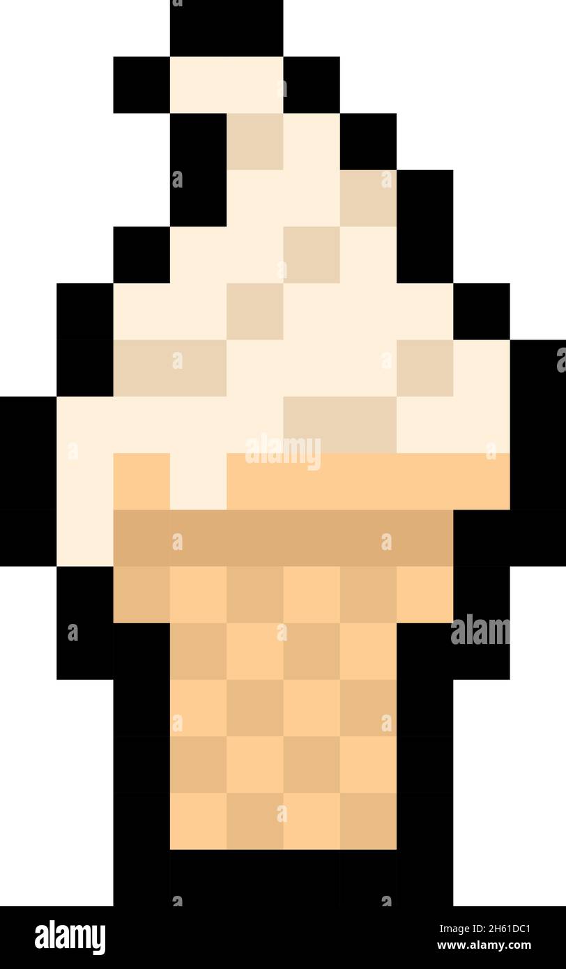 Pixel 8 Bit Softserve-Eis - Vektor, isoliert Stock Vektor