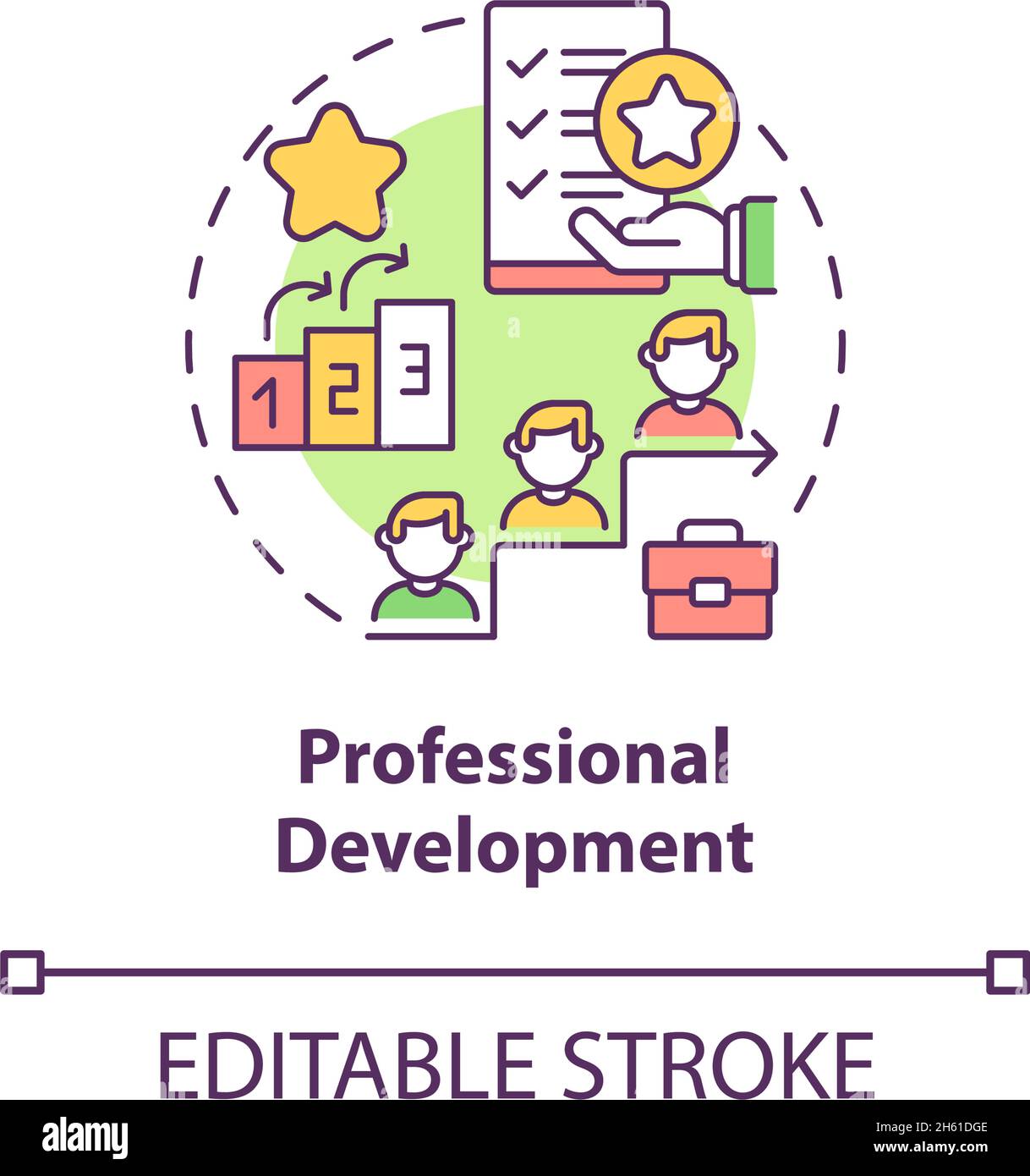 Symbol für das Konzept der beruflichen Entwicklung Stock Vektor