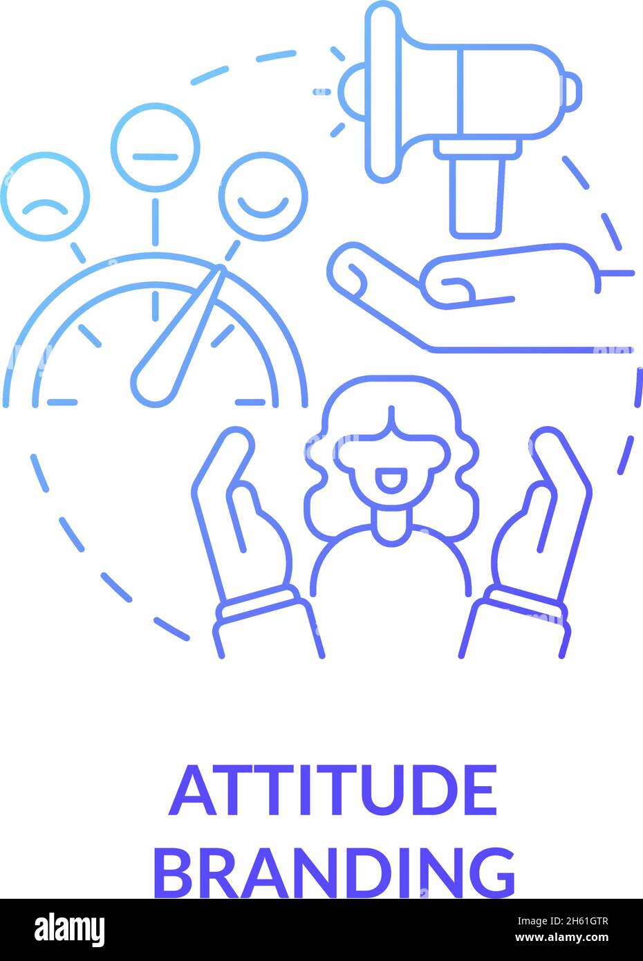 Symbol für „Attitude Branding“ mit blauem Farbverlauf Stock Vektor