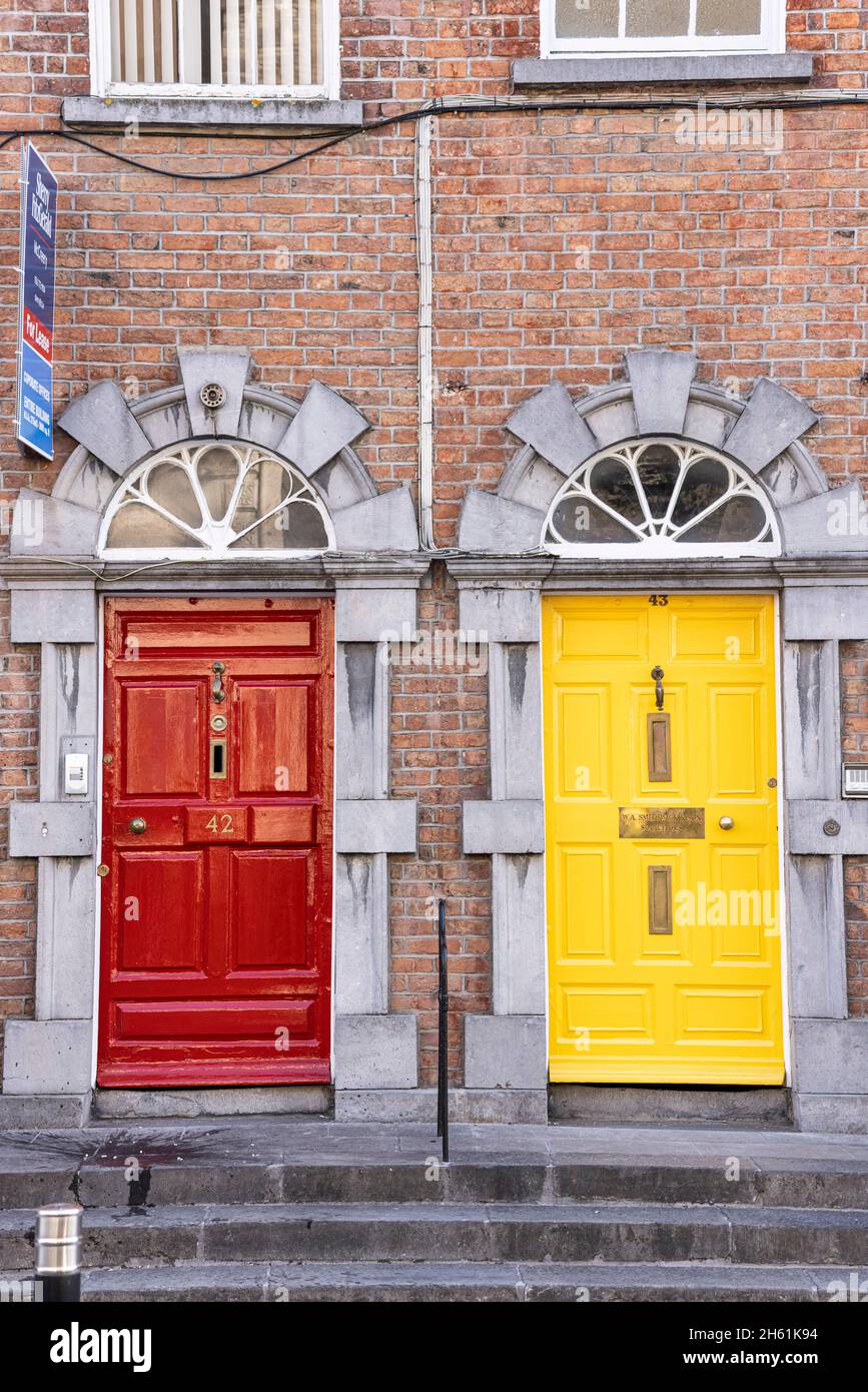 Türen im georgischen Stil in Kilkenny, County Kilkenny, Irland Stockfoto