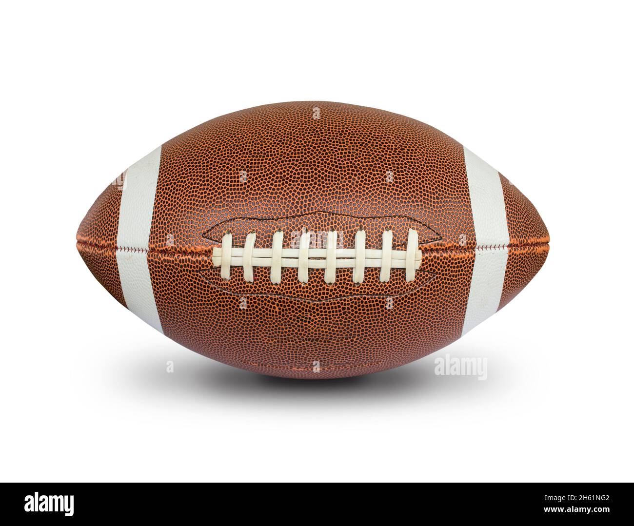 Amerikanischer Fußball-Ball isoliert auf weißem Hintergrund Stockfoto