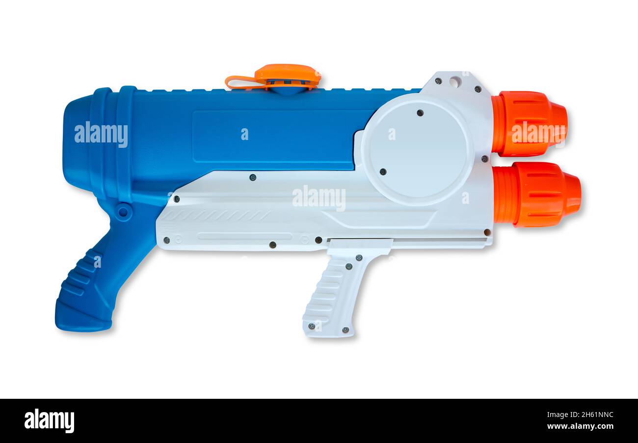 Spielzeug Watergun isoliert auf weißem Hintergrund Stockfoto
