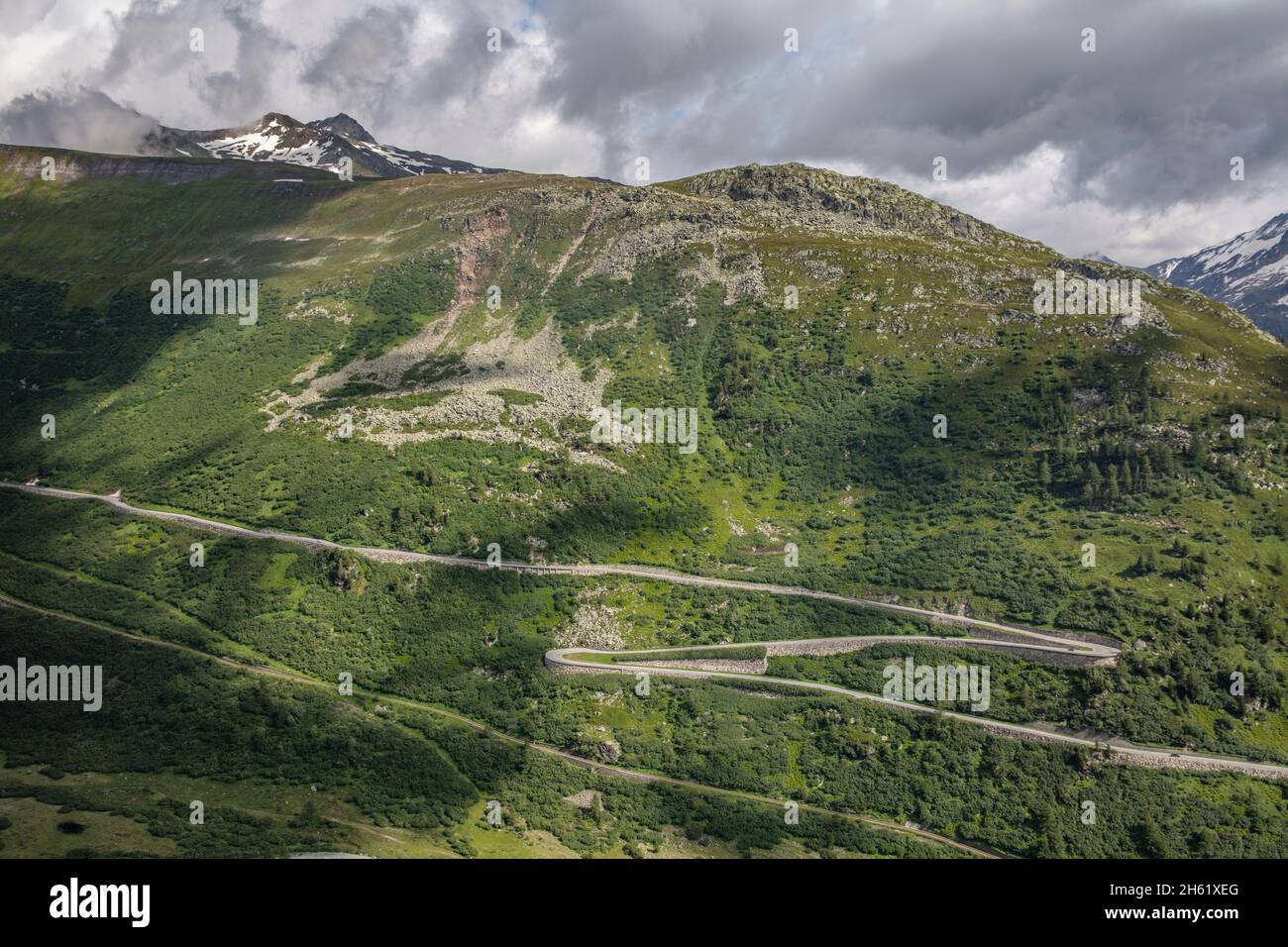 furka Pass, Serpentinen, james Bond, goldfinger, rhone Gletscher Stockfoto