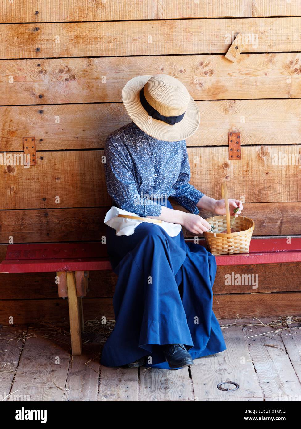 anne of Green Gables', Schauspielerin in Kostüm aus dem 20. Jahrhundert, Anne of Green Gables Heritage Place, Autorin lucy maude montgomery, kanada, fiktive Geschichte, Prinz edward Island Stockfoto