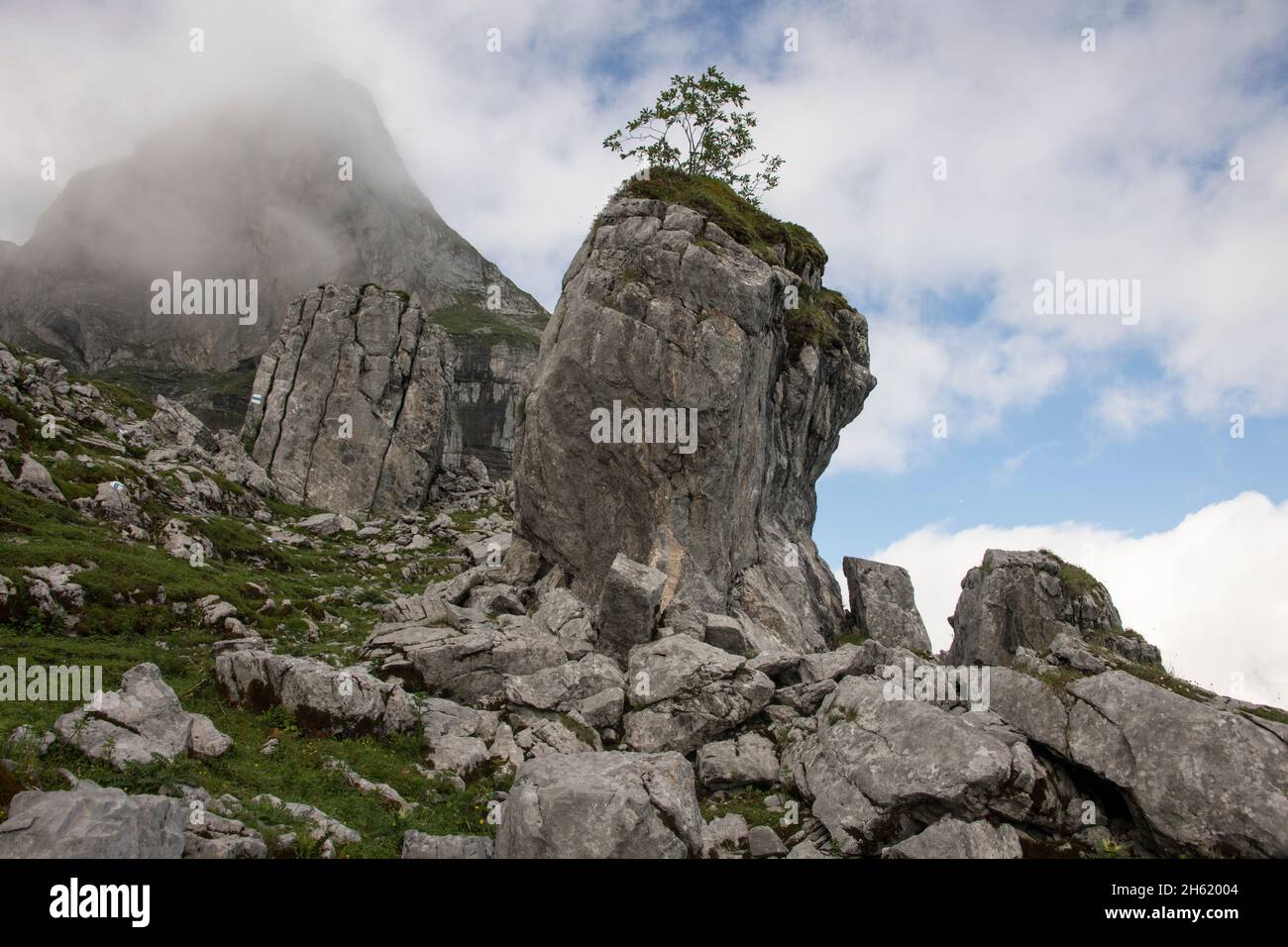 Karstgebiet glattalp, Mährenspitz, schweiz Stockfoto