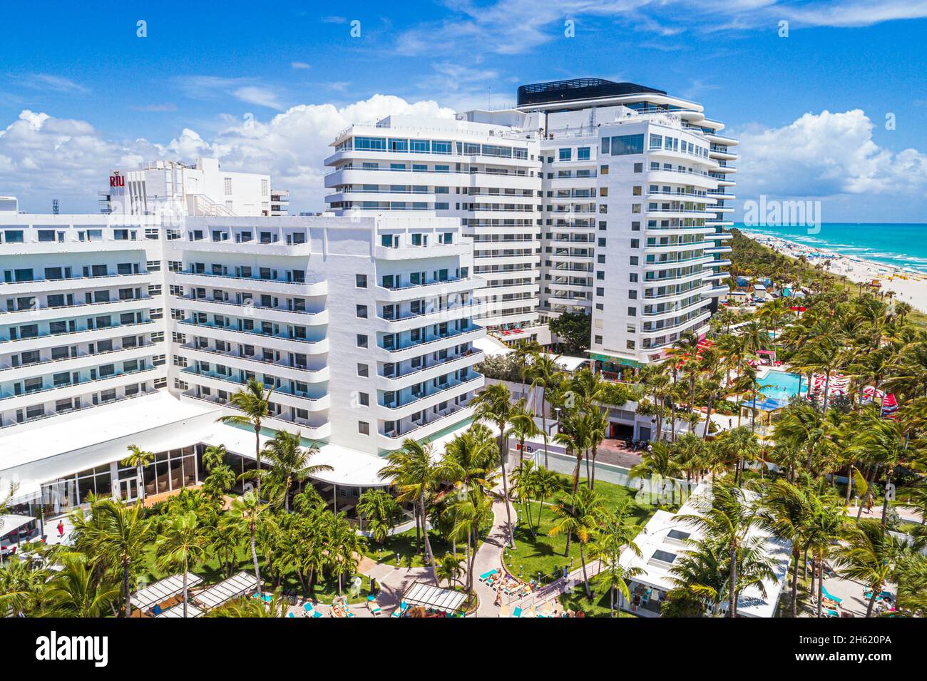 Miami Beach Florida, Atlantischer Ozean Luftaufnahme von oben, Faena House, Eigentumswohnung Hotel Bezirk Sand Küste Küste, Stockfoto