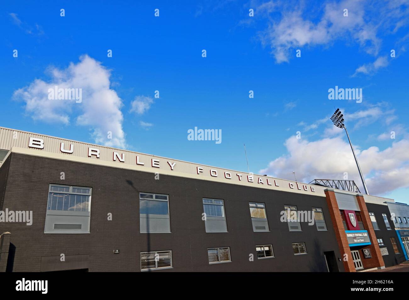 Schild vor dem FC Burnley in Turf Moor, Burnley Stockfoto