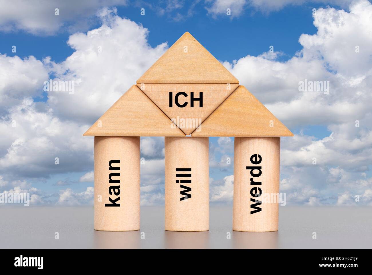 ich kann, ich will und ich will Stockfoto