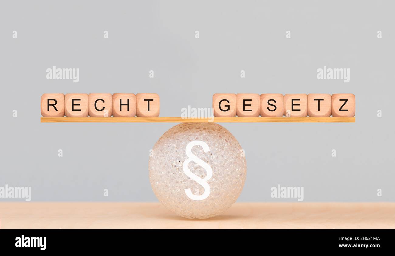 Recht und Gesetz im Gleichgewicht Stockfoto