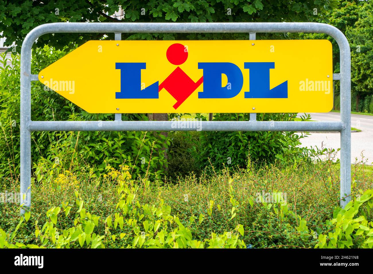 Lidl Firma Emblem Symbol Logo-Zeichen Stockfotografie - Alamy