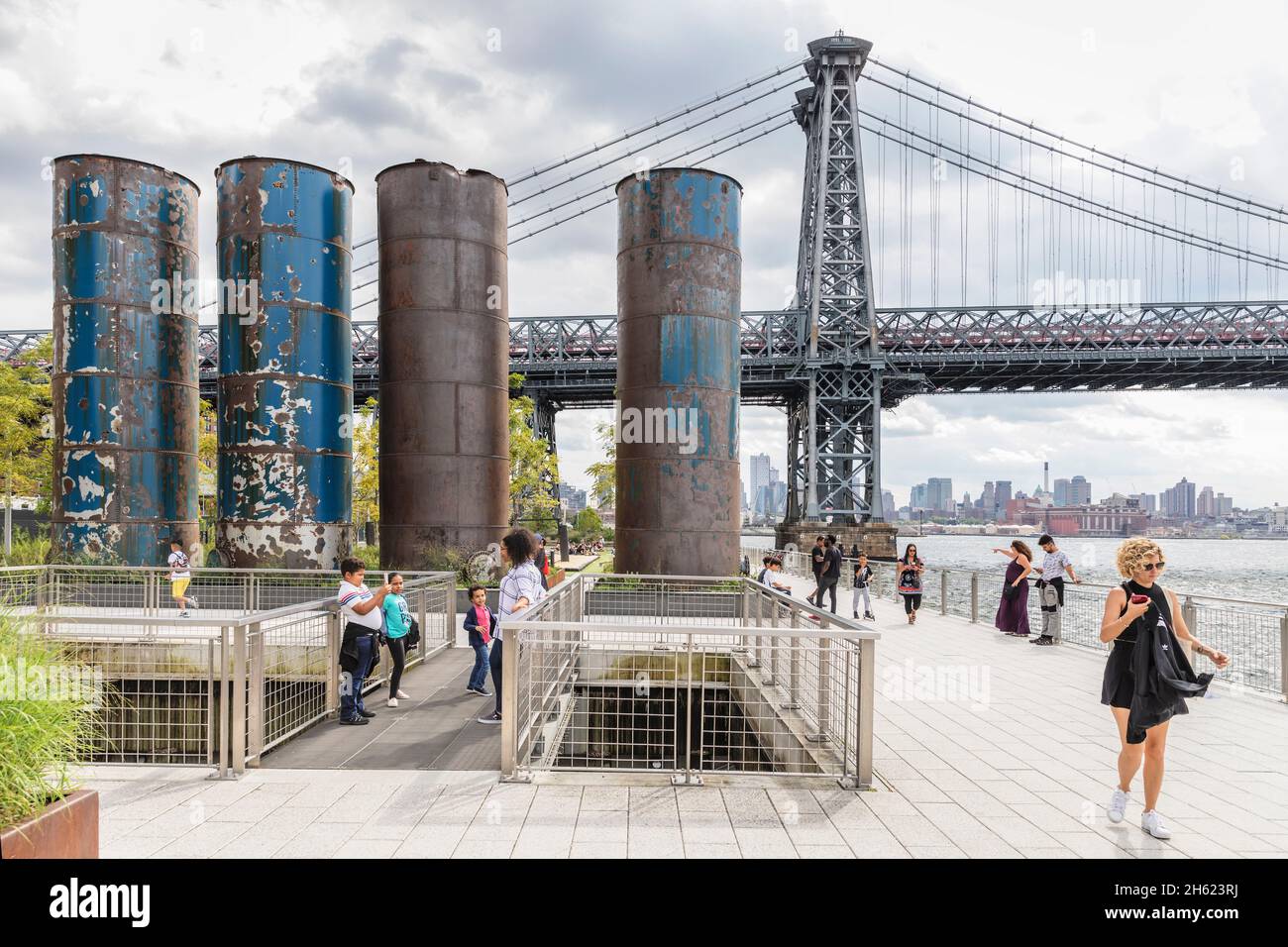 domino Park und williamsburg Bridge, williamsburg, New york City, New york State, usa Stockfoto