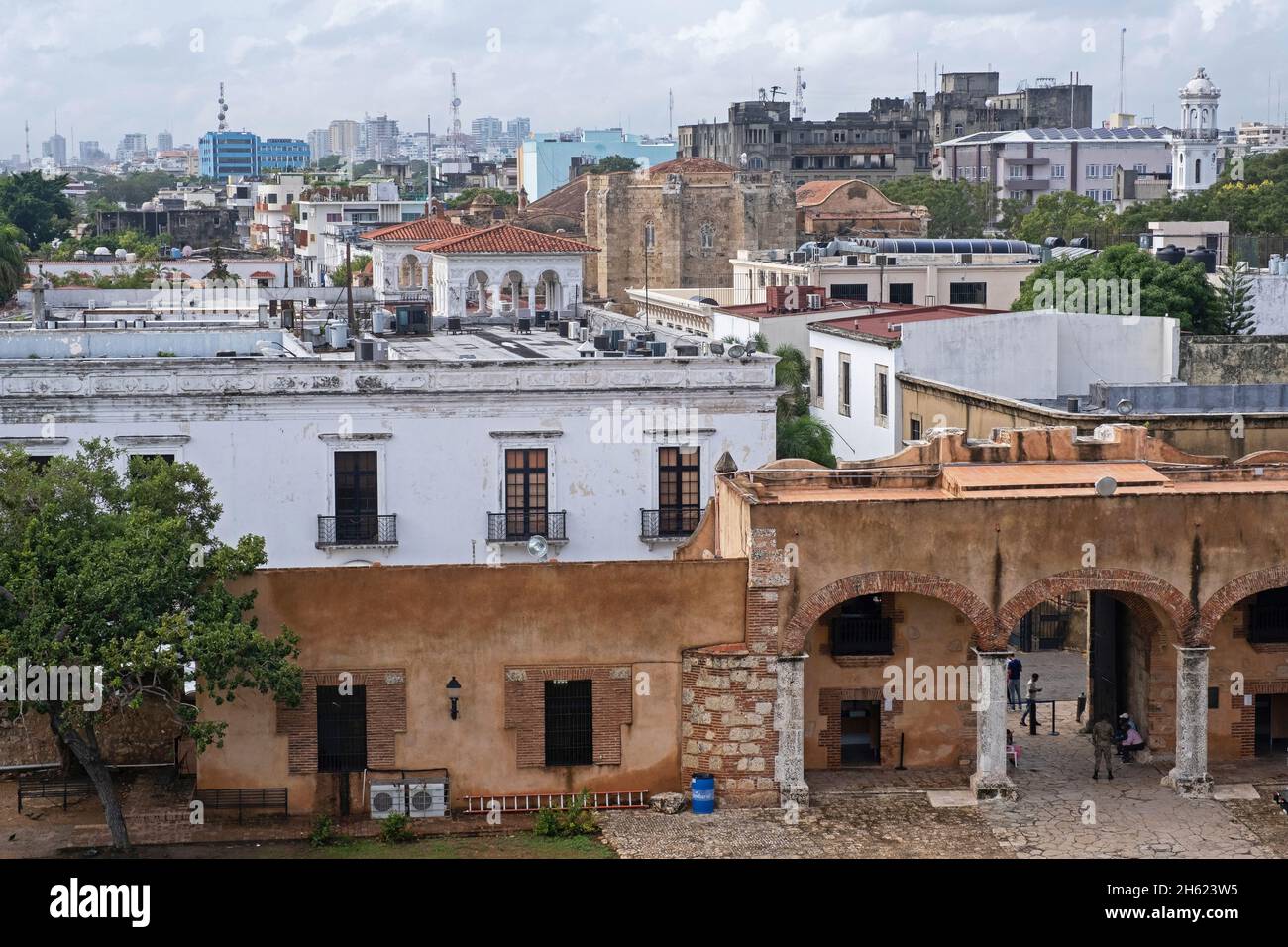 Blick über Ciudad Colonial, das historische spanische Viertel in der Stadt Santo Domingo, Dominikanische Republik, Hispaniola, Großantillen, Karibik Stockfoto