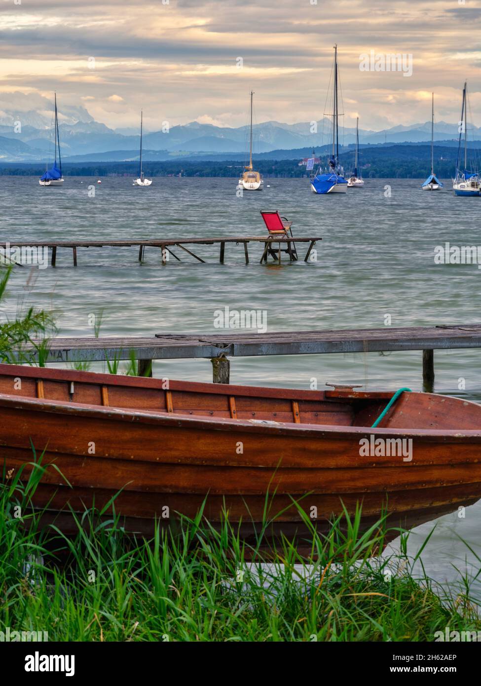 ammersee-Ufer in breitenbrunn Stockfoto