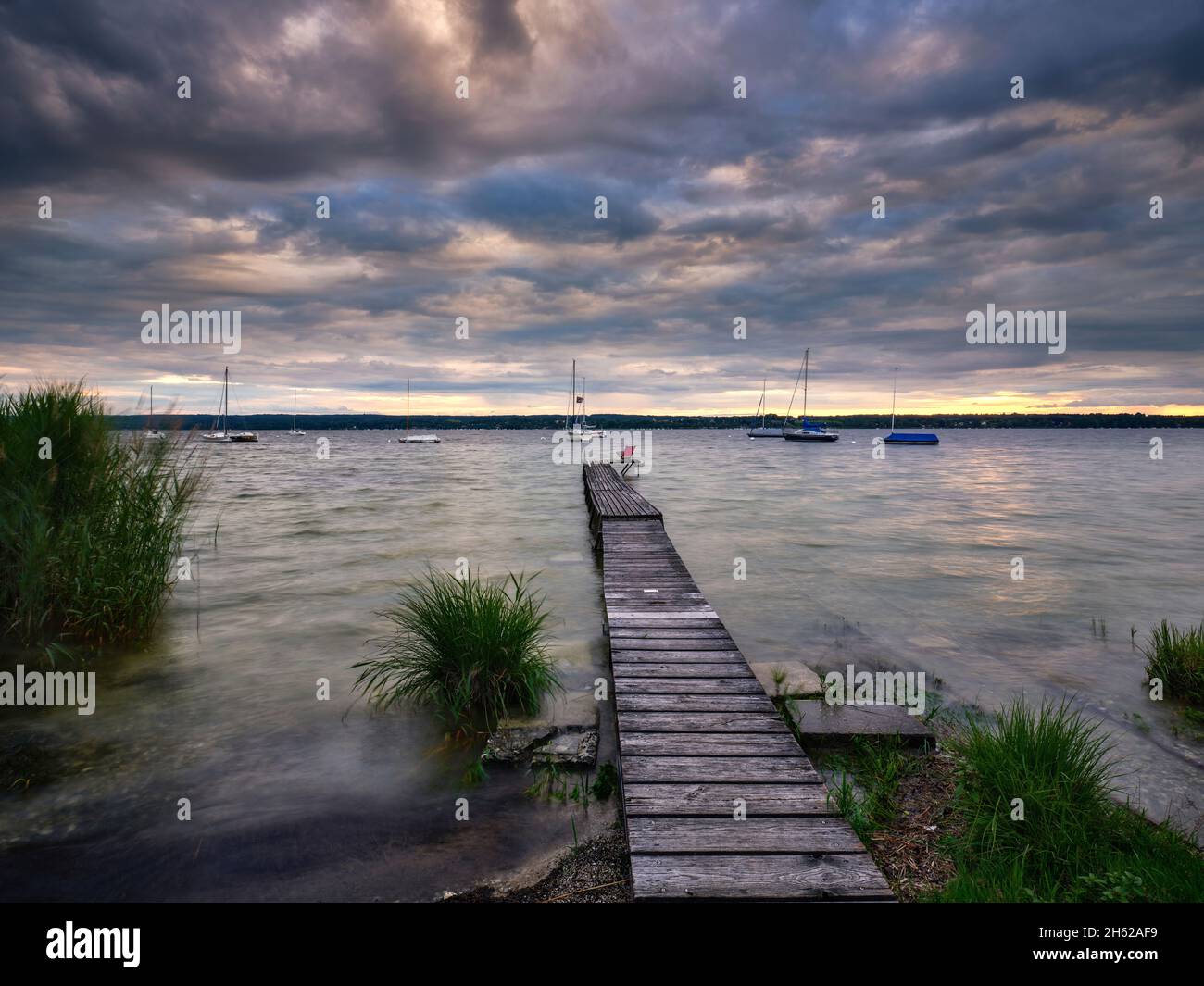ammersee-Ufer in breitenbrunn Stockfoto