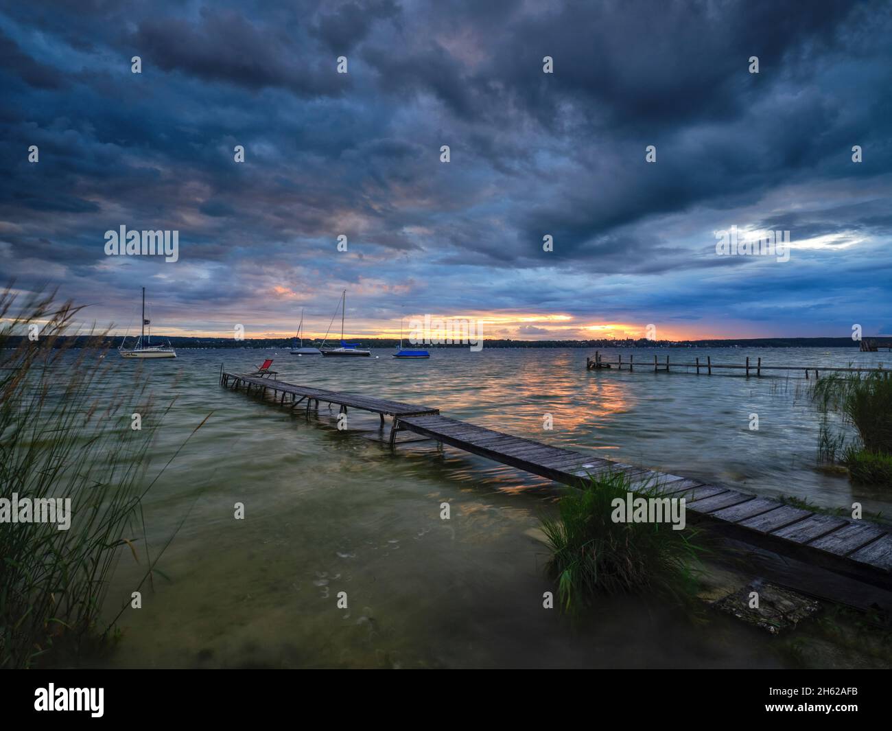 ammersee-Ufer in breitenbrunn Stockfoto