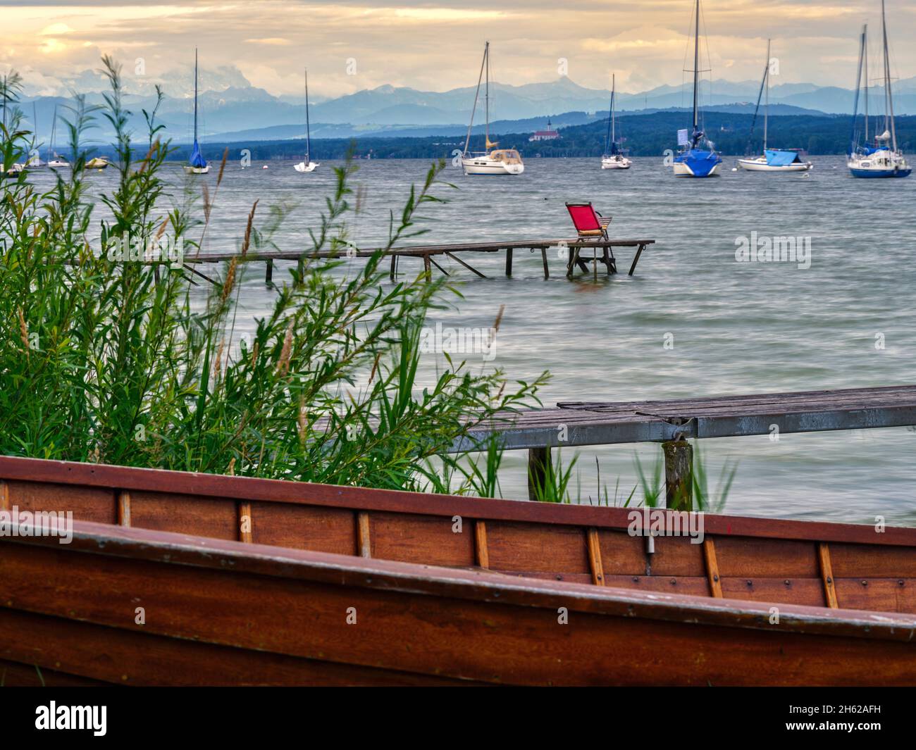 ammersee-Ufer in breitenbrunn Stockfoto