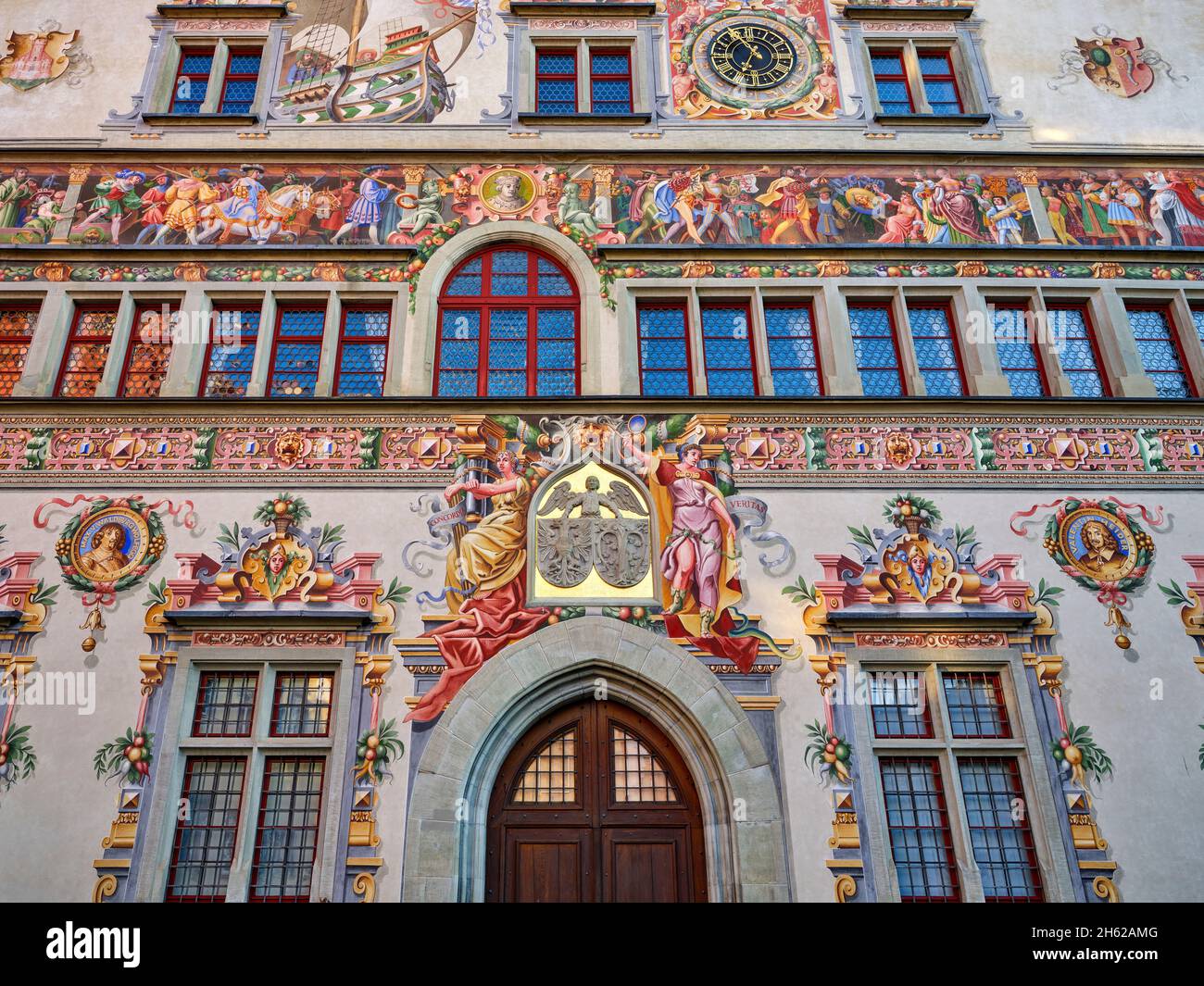 südfassade des alten Rathauses, lindau am Bodensee Stockfoto