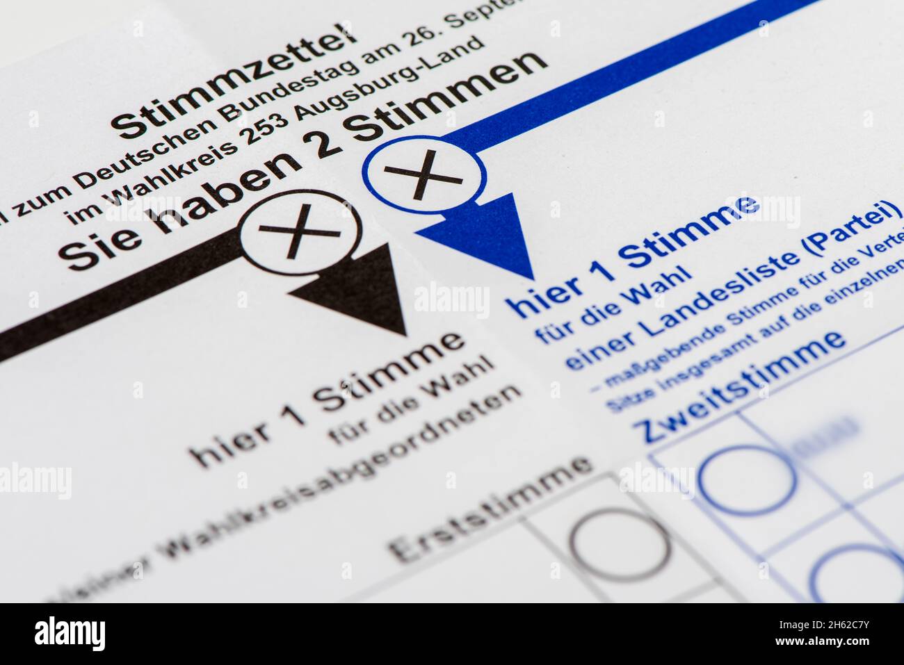 Stimmzettel für die Bundestagswahl 2021 Stockfotografie Alamy