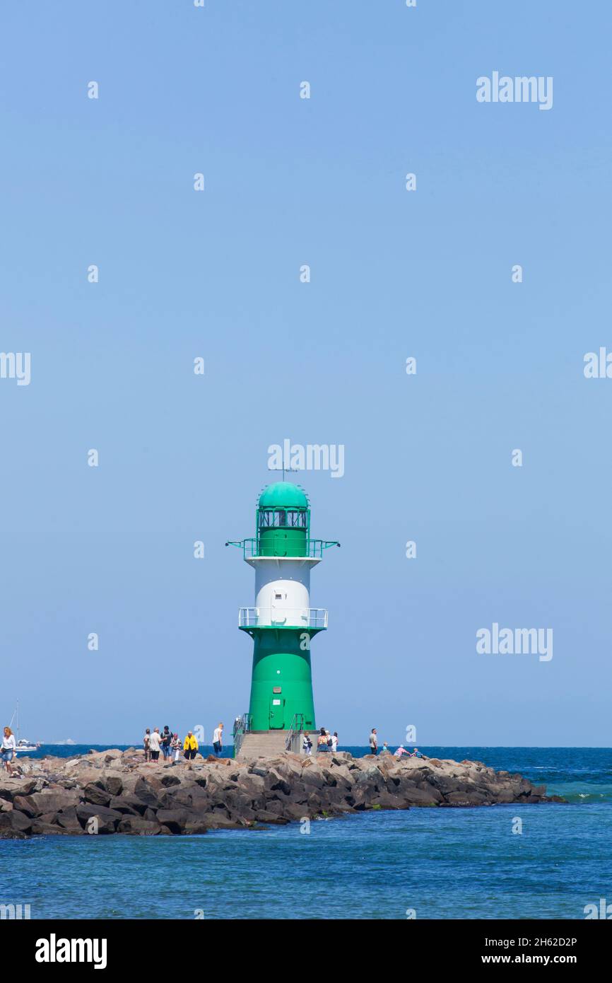 Westmole Beacon,warnemünde,rostock,mecklenburg-vorpommern,deutschland,europa Stockfoto