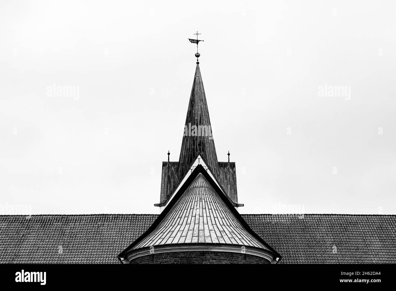 Detailansicht der Kirche in varde, dänemark Stockfoto