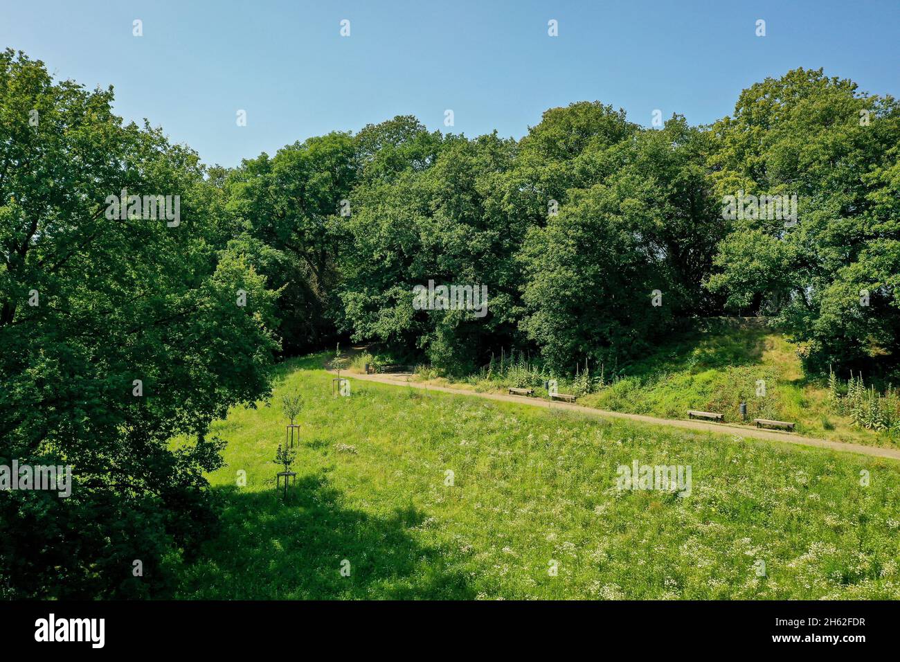 hattingen,Nordrhein-westfalen,deutschland - gethmannscher garten,auch gethmanns garten im stadtteil blankenstein. Der Landschaftspark wurde Anfang des 19. Jahrhunderts von carl-friedrich gethmann angelegt. Stockfoto