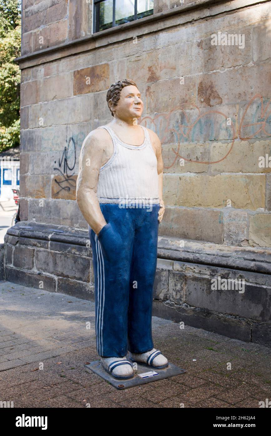 Kunst,Figur,Mann in Trainingshose,celle,niedersachsen,deutschland Stockfoto