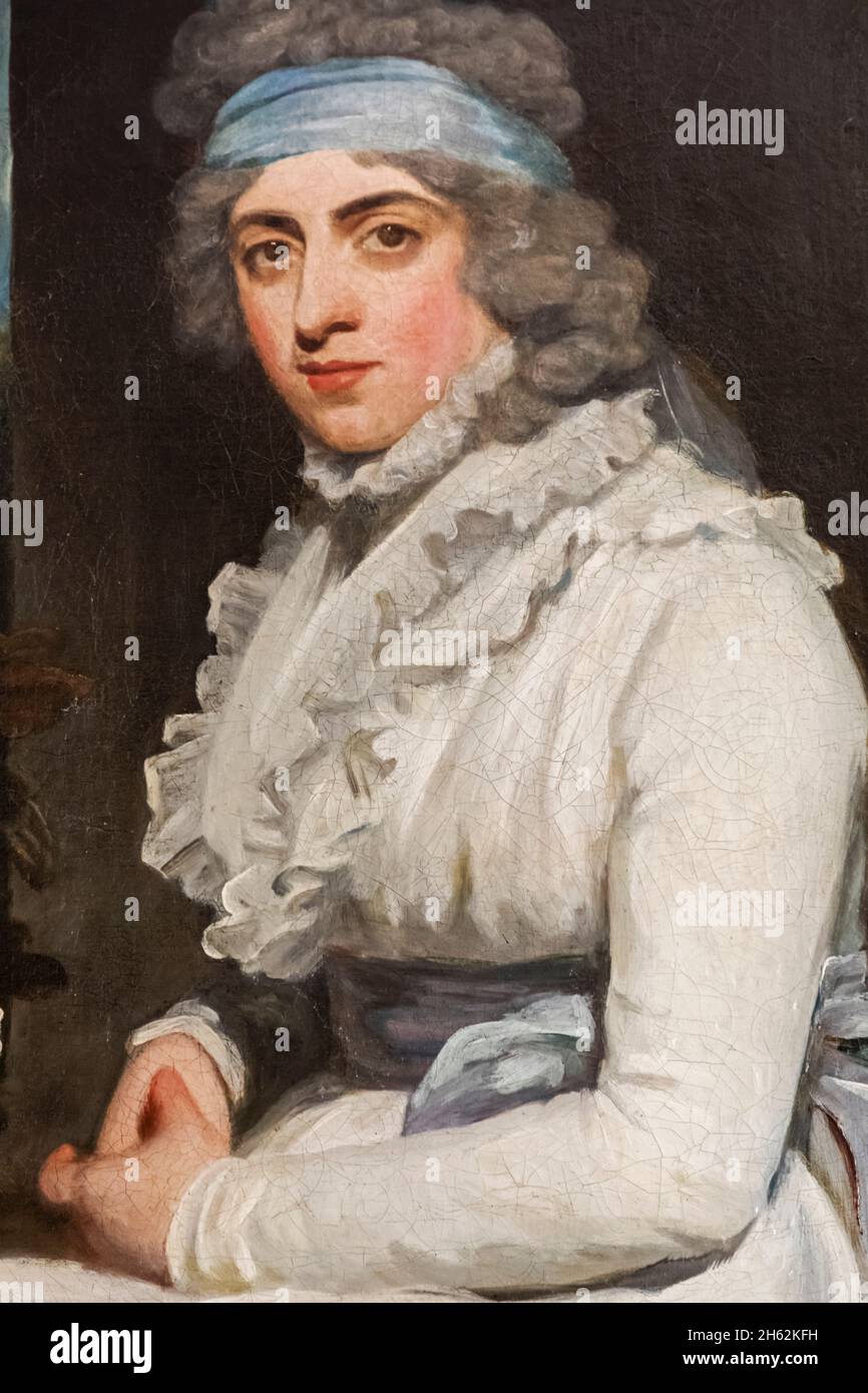 england,hampshire,alton,Chawton,Chawton House,Portrait der Romanautorin und Abolitionistin amelia alderson opie (1769-1853) von john opie 1791 Stockfoto