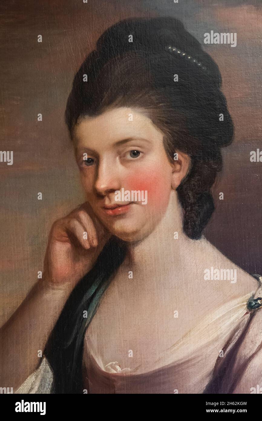 england,hampshire,alton,Chawton,Chawton House,Portrait der berühmten Schauspielerin elizabeth hartley (1751-1824) von Maurer-Kämmerer das ältere Datum unbekannt Stockfoto