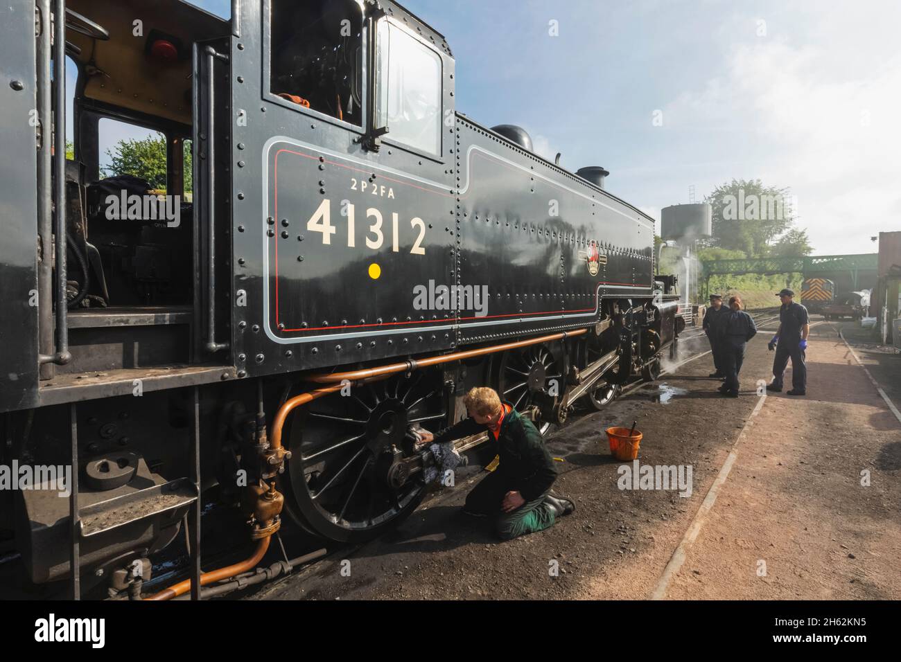 england, hampshire, ropley, ropley Station, die Mid-hants Heritage Railway, auch bekannt als Watercress Line, Dampfzug Stockfoto