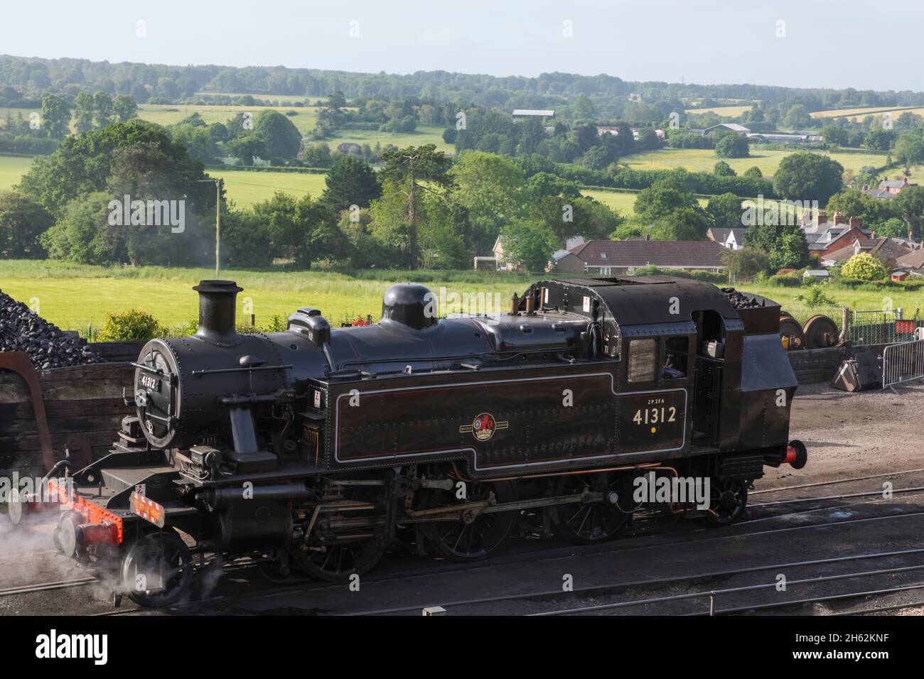 england, hampshire, ropley, ropley Station, die Mid-hants Heritage Railway, auch bekannt als Watercress Line, Dampfzug Stockfoto