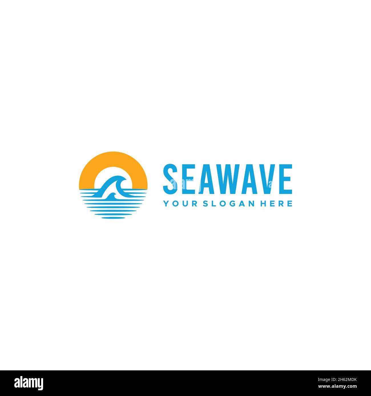 Modernes SEAWAVE Waves Sunset Shadow Logo-Design Stock Vektor